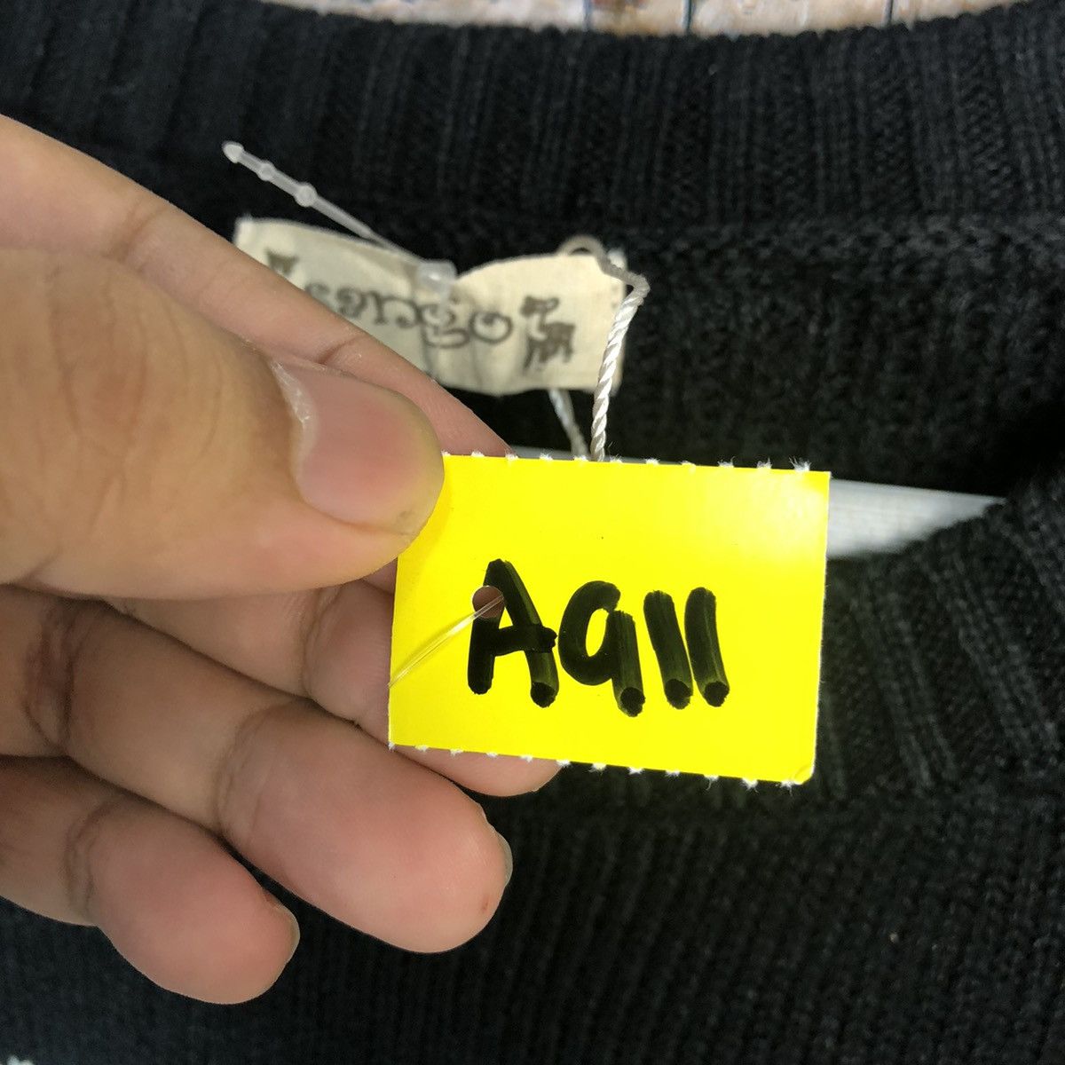 Homespun Knitwear × Japanese Brand Sango love Black white Knitwear sweatshirt #A911 Size M / US 6-8 / IT 42-44 - 10 Thumbnail