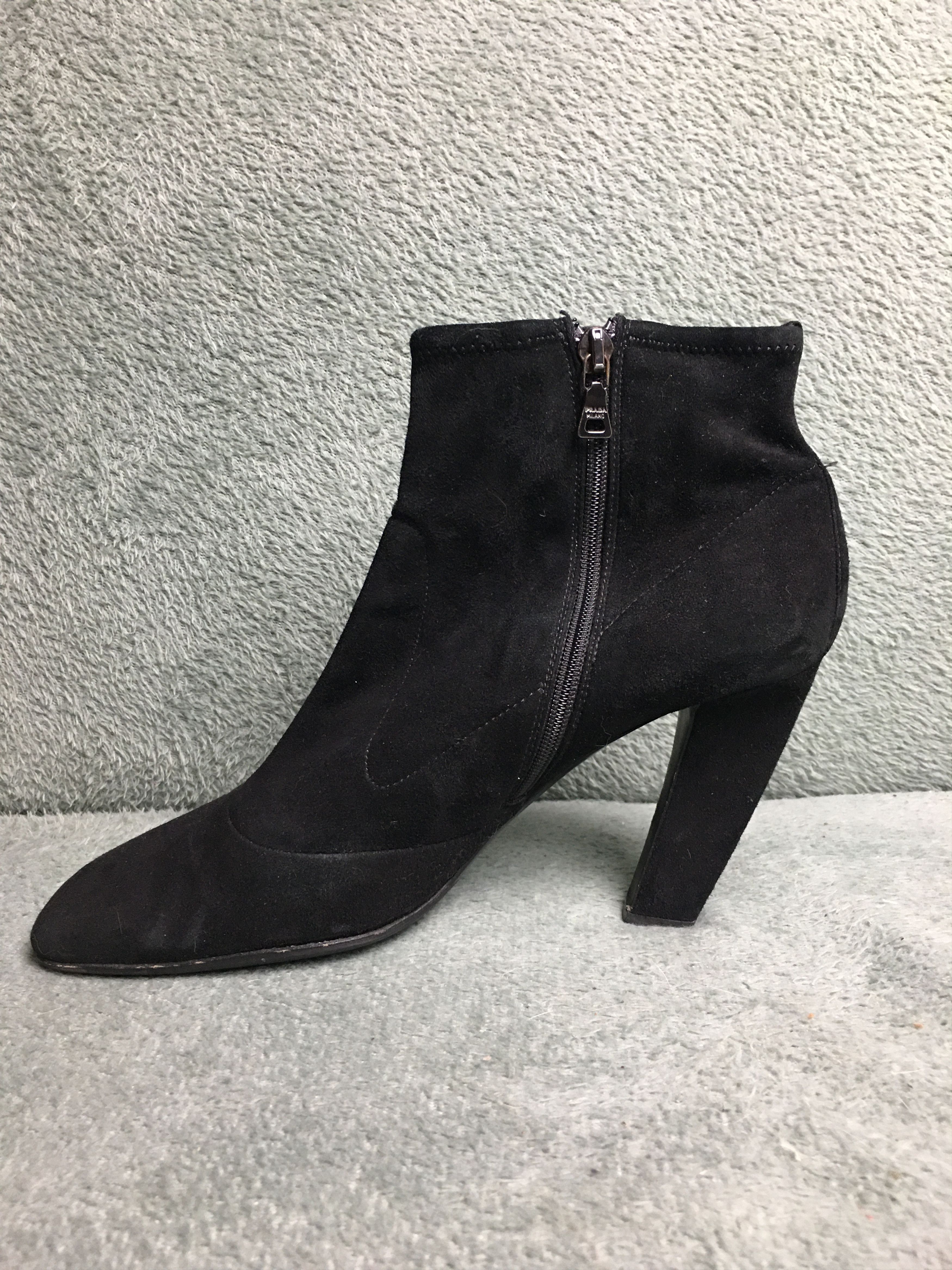 Prada Prada Suede Ankle Boots Black Heels EU 40 Size US 10 / IT 40 - 6 Thumbnail