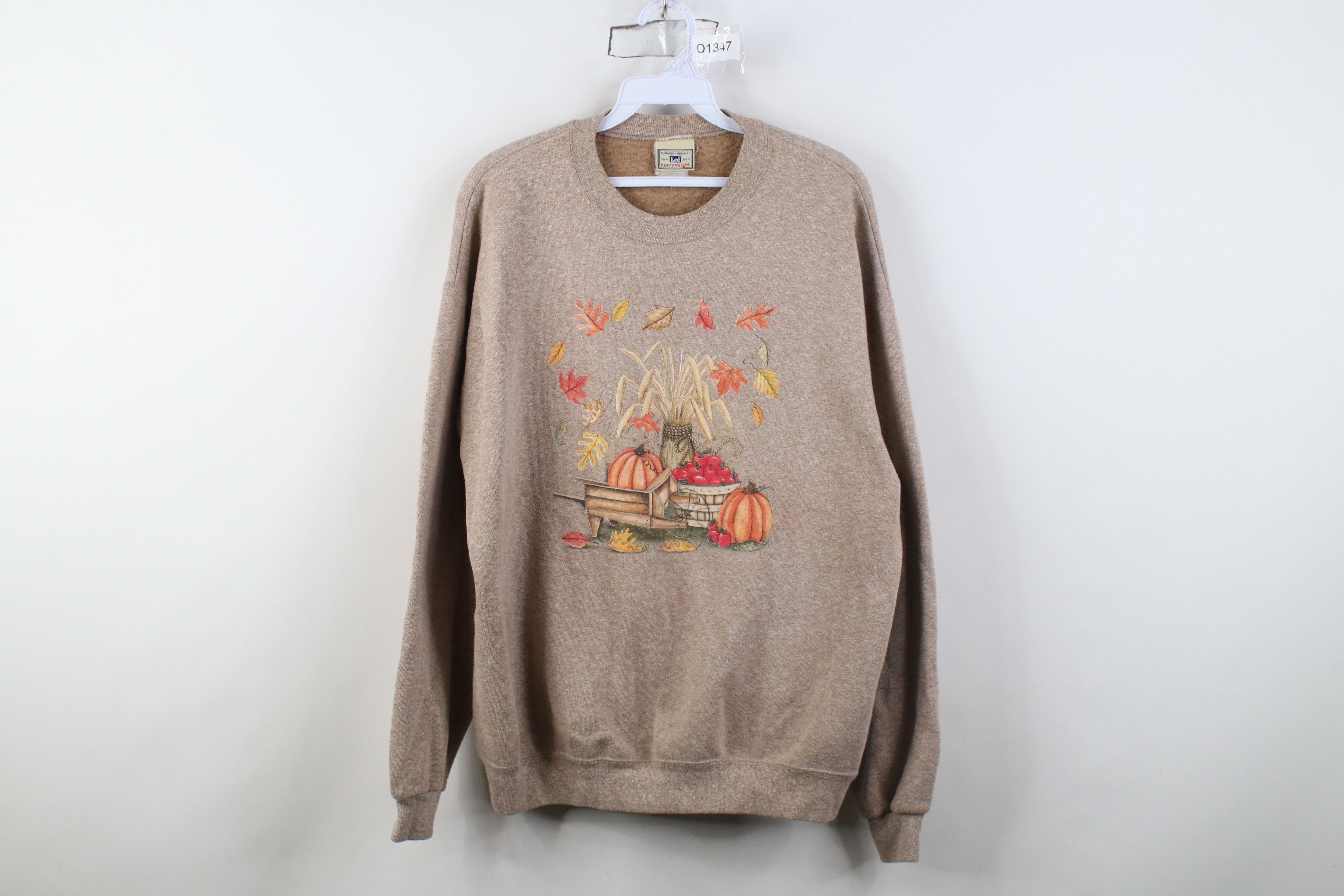 Vintage Vintage 90s Streetwear Fall Orchard Leaf Apple Sweatshirt Size L / US 10 / IT 46 - 1 Thumbnail