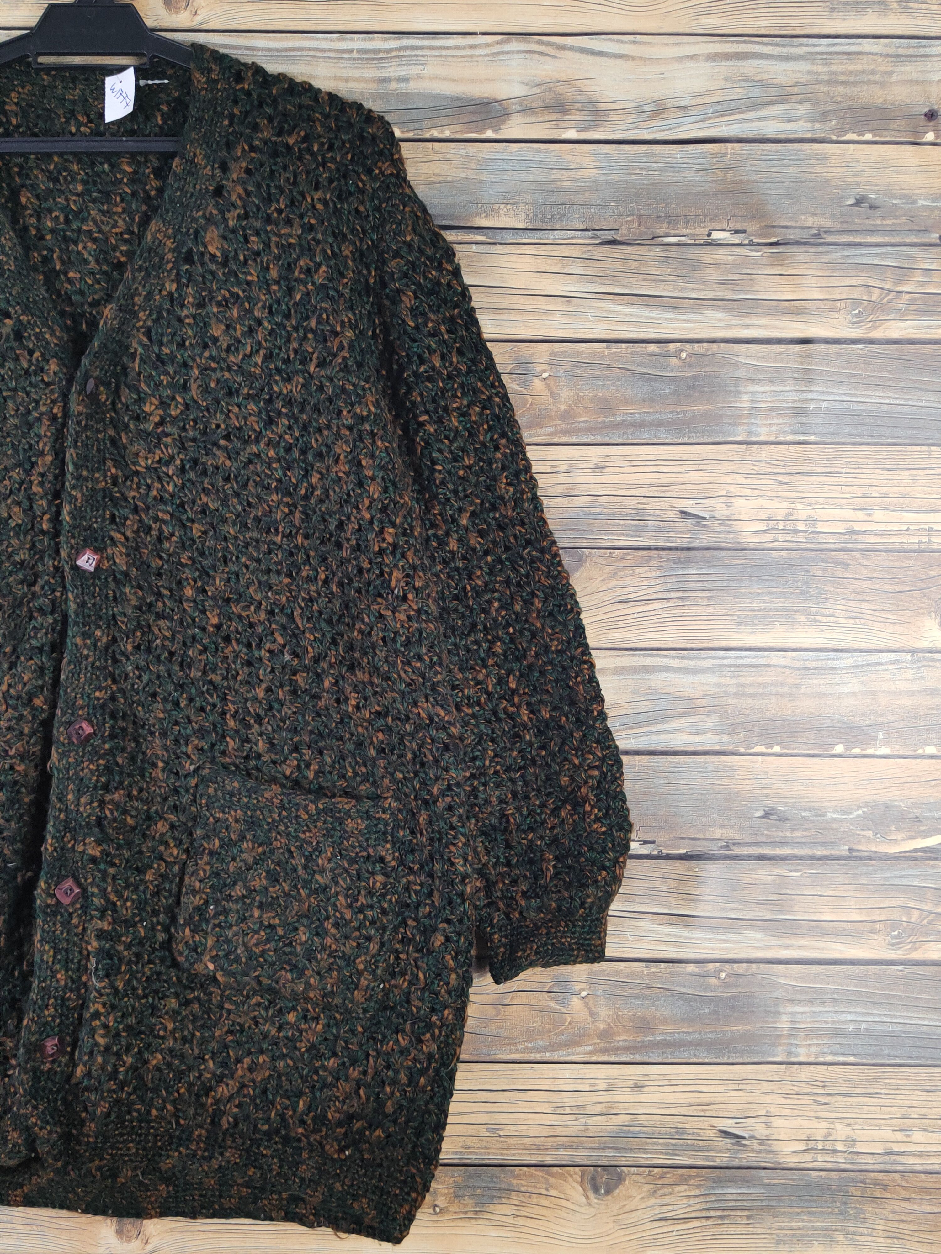 Japanese Brand Japan vintage Green Brown Knitwear cardigan Sweaters #W1777 Size US L / EU 52-54 / 3 - 5 Thumbnail