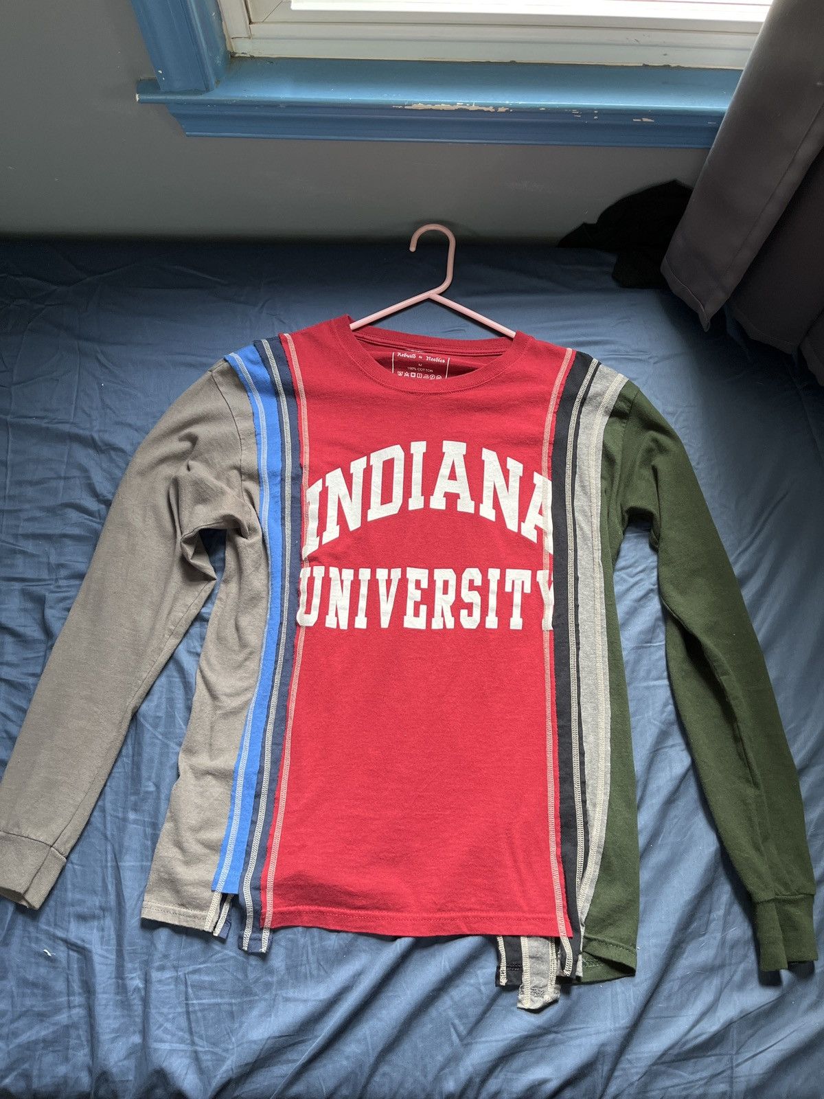 image of Needles 7 Panel Long Sleeve “Indiana University” in Red, Men's (Size Medium)