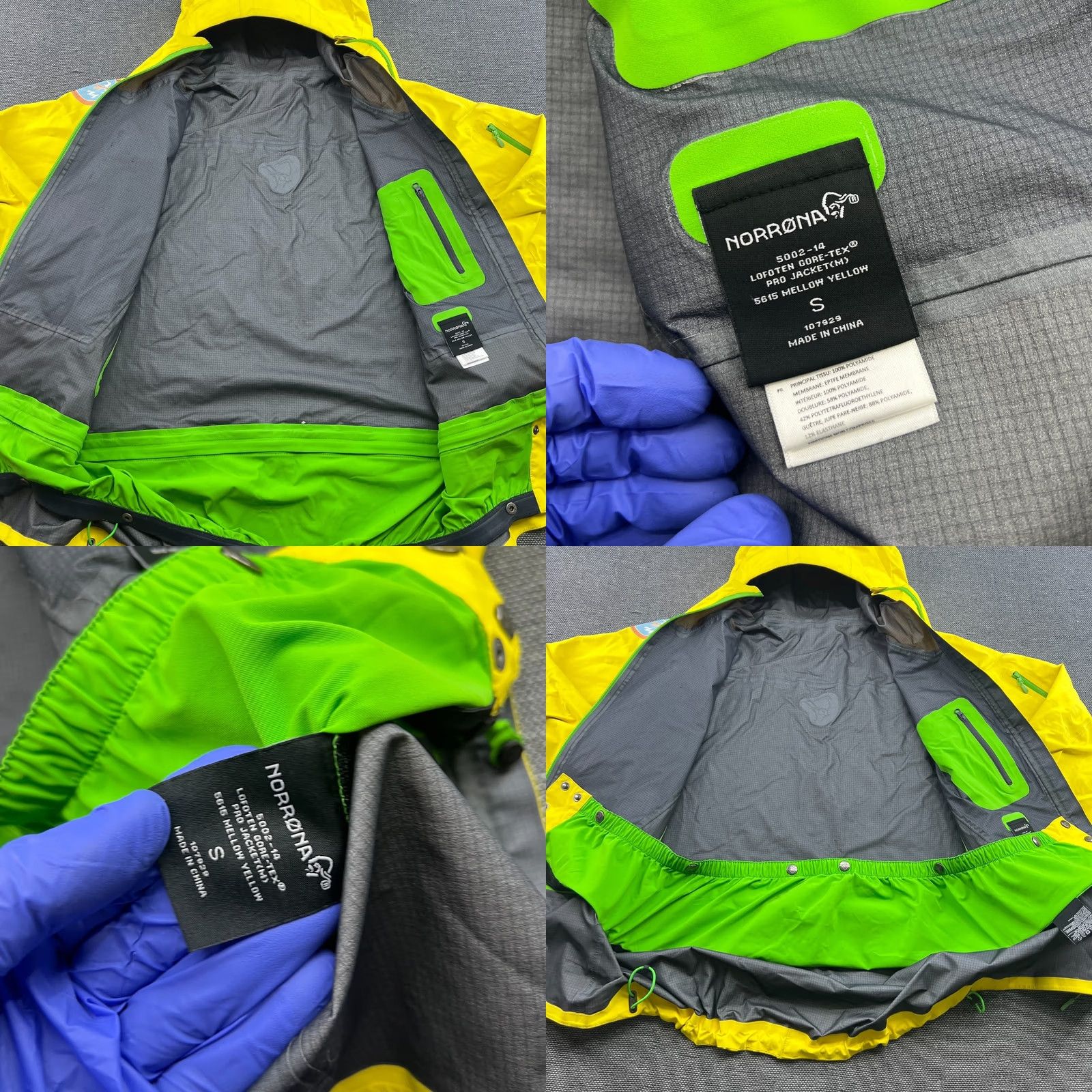 Vintage Norrona Gore-Tex Pro Jacket Yellow Mens Small Hooded Waterproof Windbreaker Size US S / EU 44-46 / 1 - 9 Thumbnail
