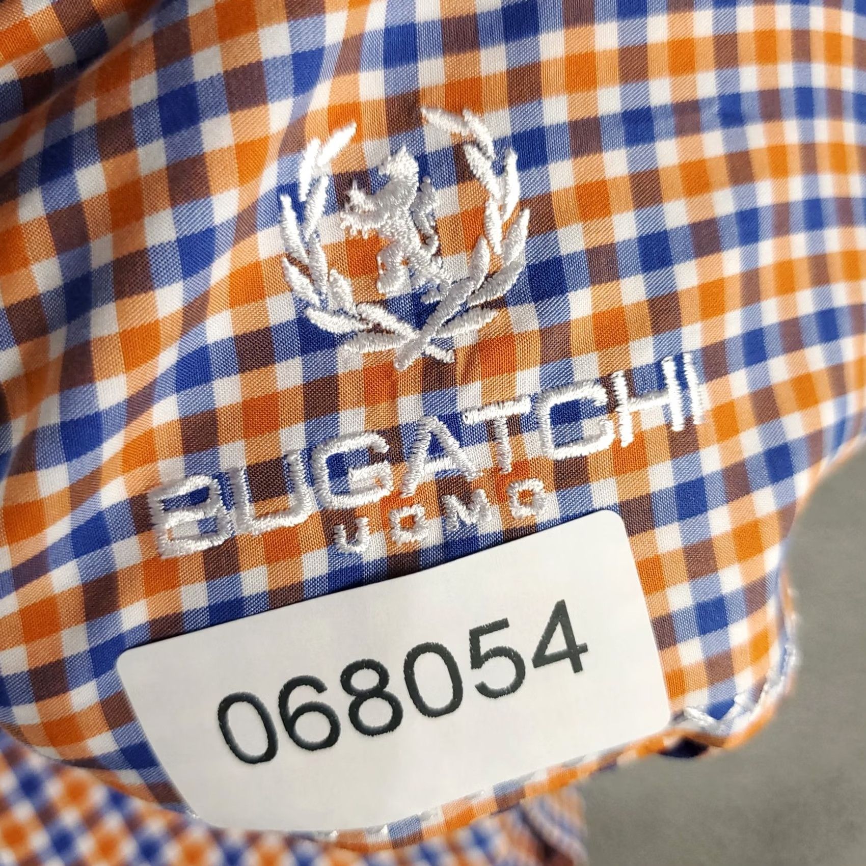 BUGATCHI Bugatchi Uomo Shirt Mens Size 16.5 Orage Blue Check Dress Button Up Long Sleeve Size 46R - 8 Thumbnail
