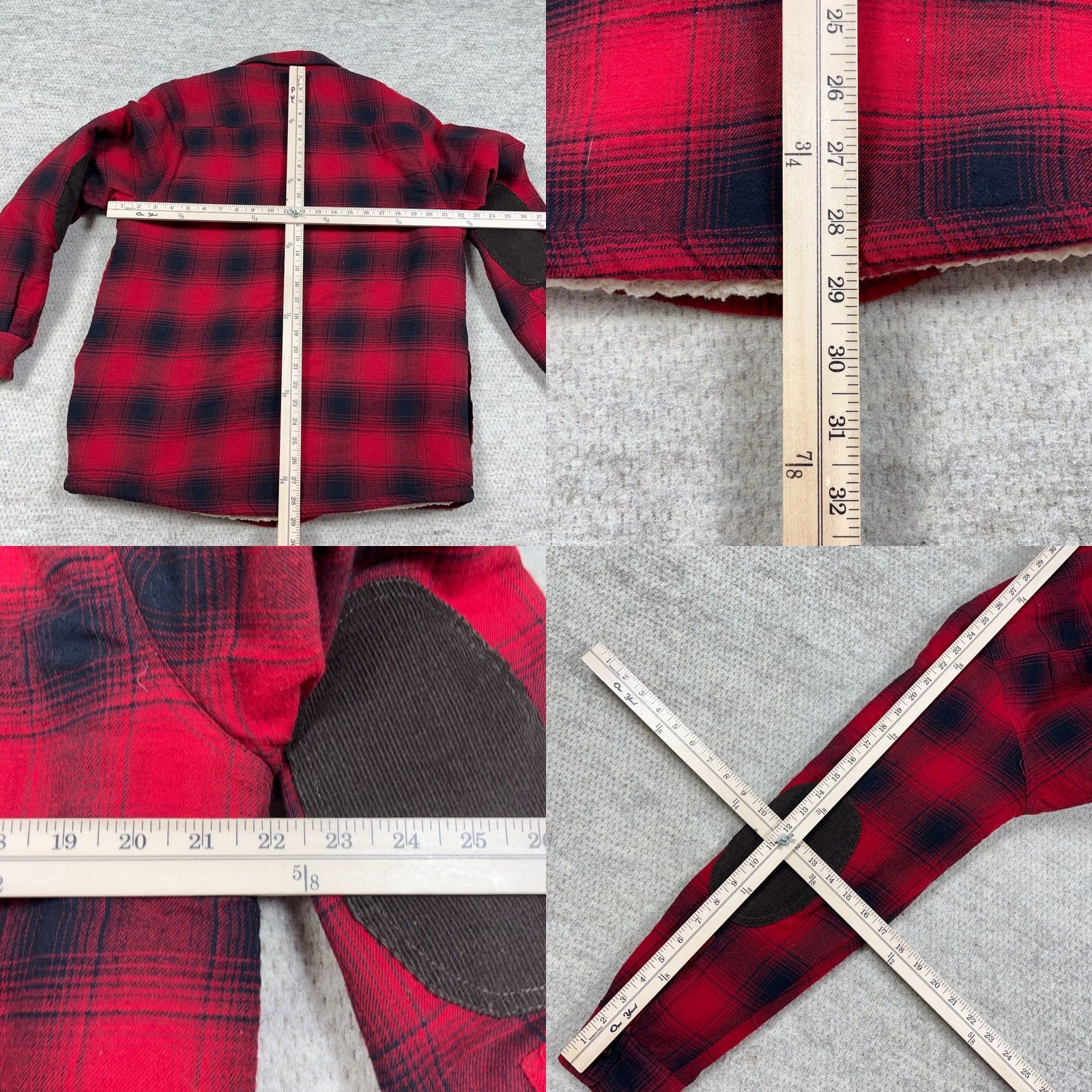 Vintage Field & Stream Shacket Men M Red Plaid Flannel Shirt Jacket Sherpa Lined Regular Jacket Size US M / EU 48-50 / 2 - 8 Thumbnail
