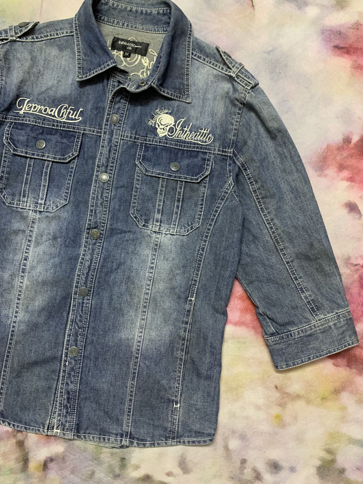 In The Attic In the Attic Washed Dirty Denim Shirt Share Spirit Goa LGB Size US M / EU 48-50 / 2 - 4 Thumbnail