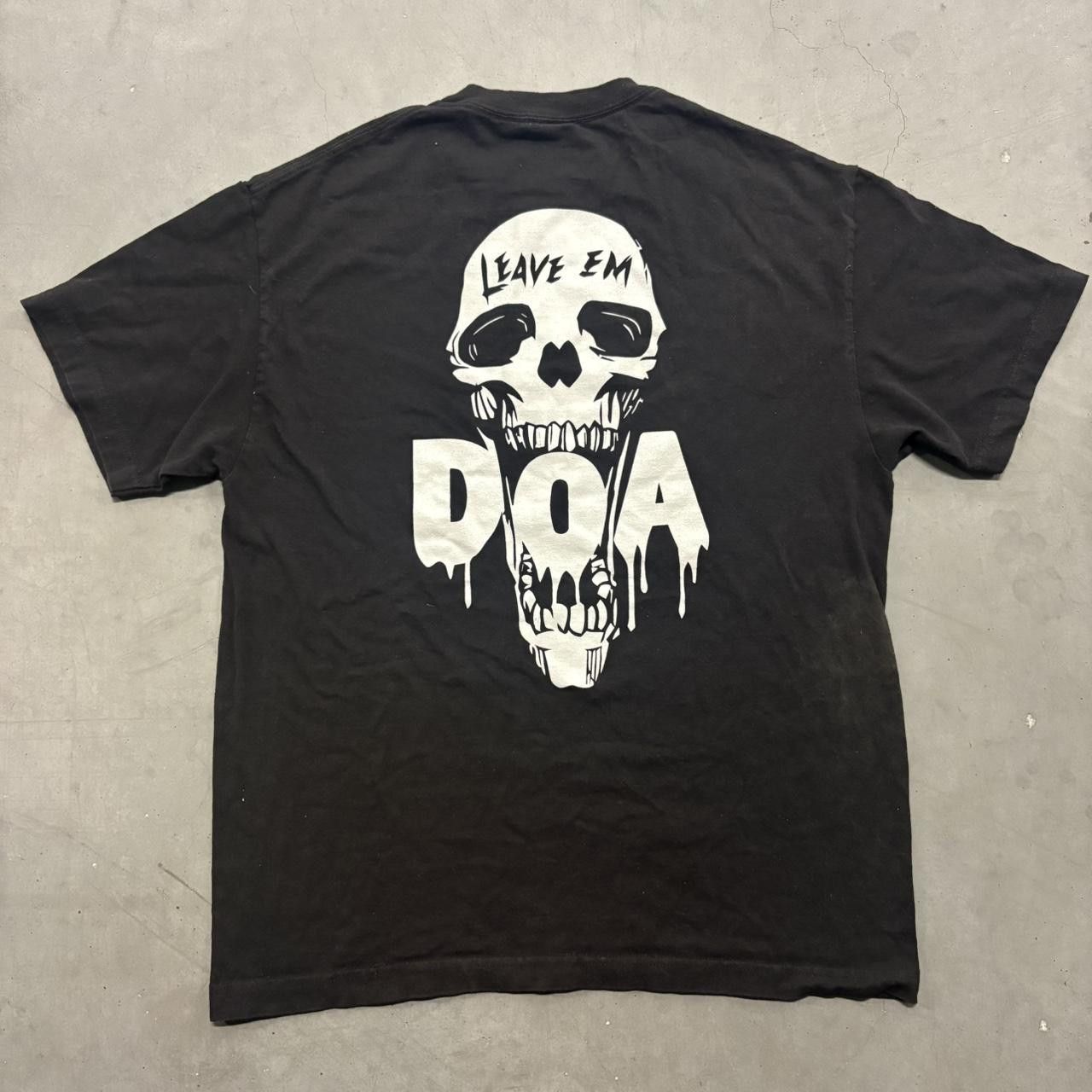 Vintage Crazy Vintage Y2K/2000s “No Soul Shall Survive” Leave Em DOA Grunge Punk Skull Black Graphic Tee! Size US L / EU 52-54 / 3 - 1 Thumbnail