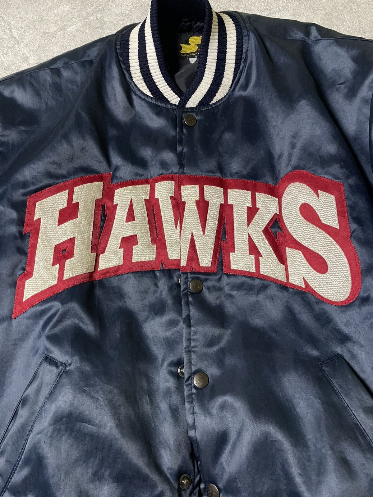 NBA SSK Vintage 90s Starter Atlanta Hawks NBA Bomber Satin RARE Size US M / EU 48-50 / 2 - 7 Thumbnail
