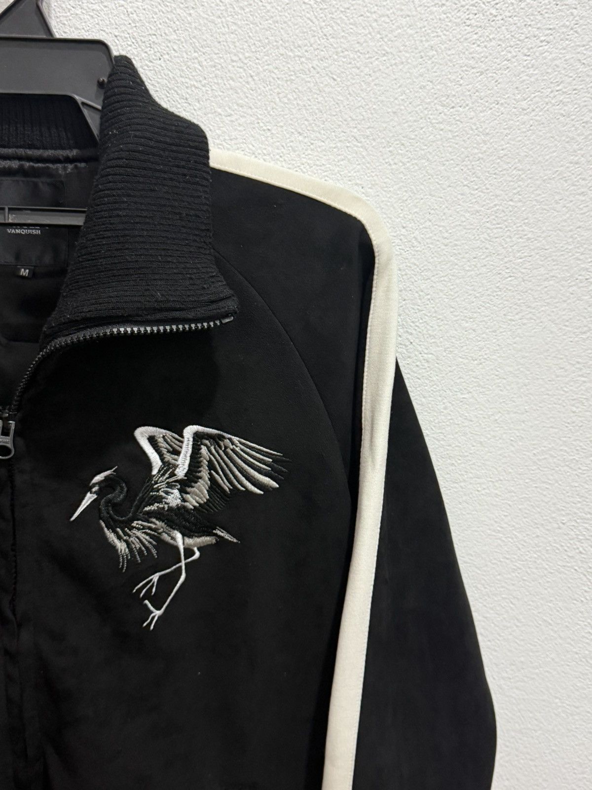 Vanquish Black by Vanquish Japan Embroidered Crane Bomber Jacket Size US M / EU 48-50 / 2 - 3 Thumbnail