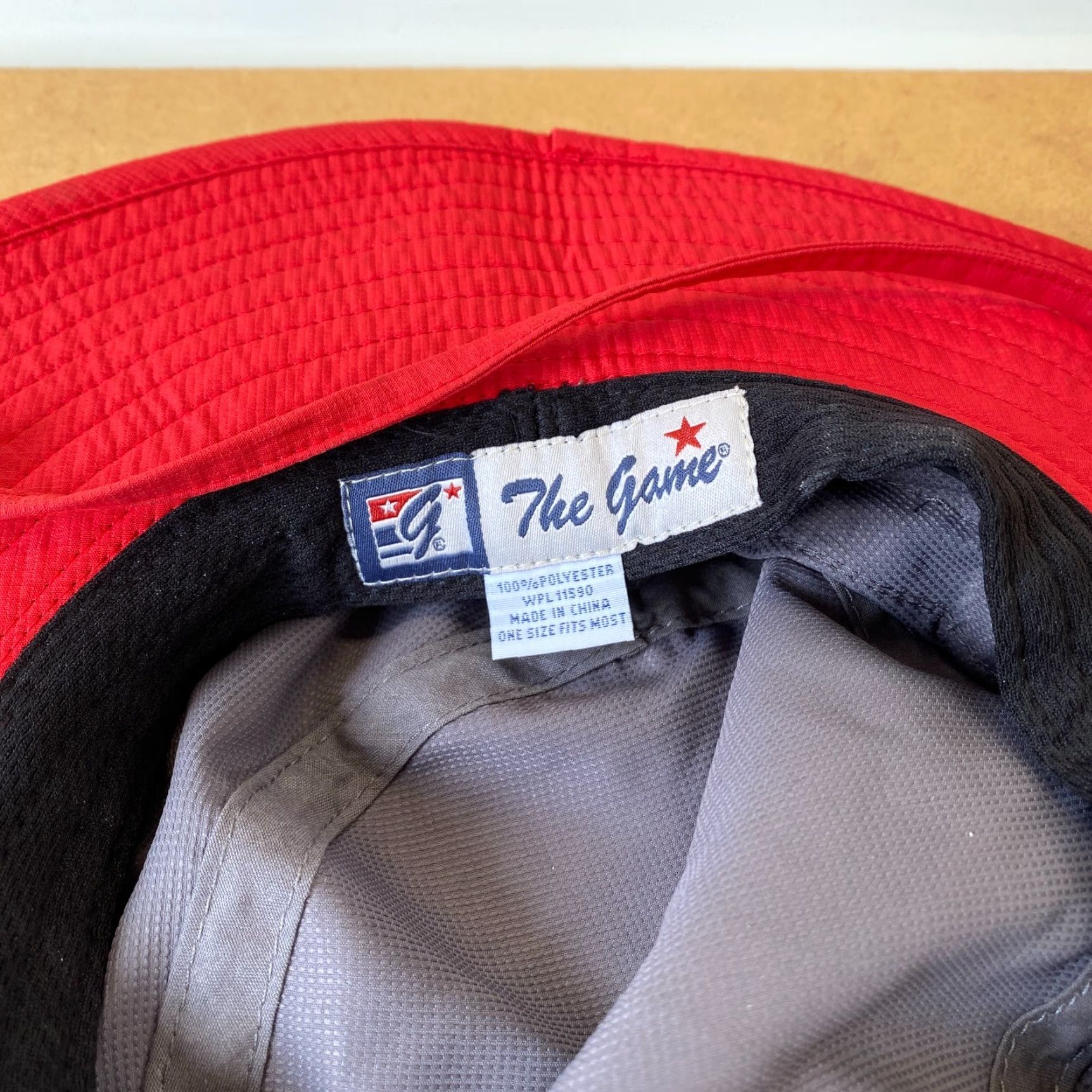 Vintage VINTAGE Lincoln High School Trojans Sun Hat Boonie Gray Red Volleyball Mascot Stockton Size ONE SIZE - 6 Thumbnail