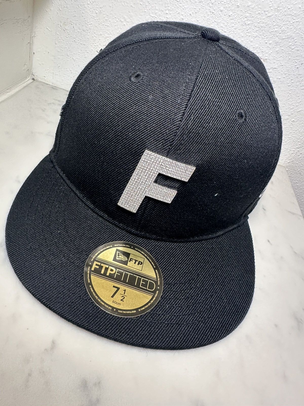 Fuck The Population FTP Bling F Logo Fitted 7 1/2 Size ONE SIZE - 1 Thumbnail