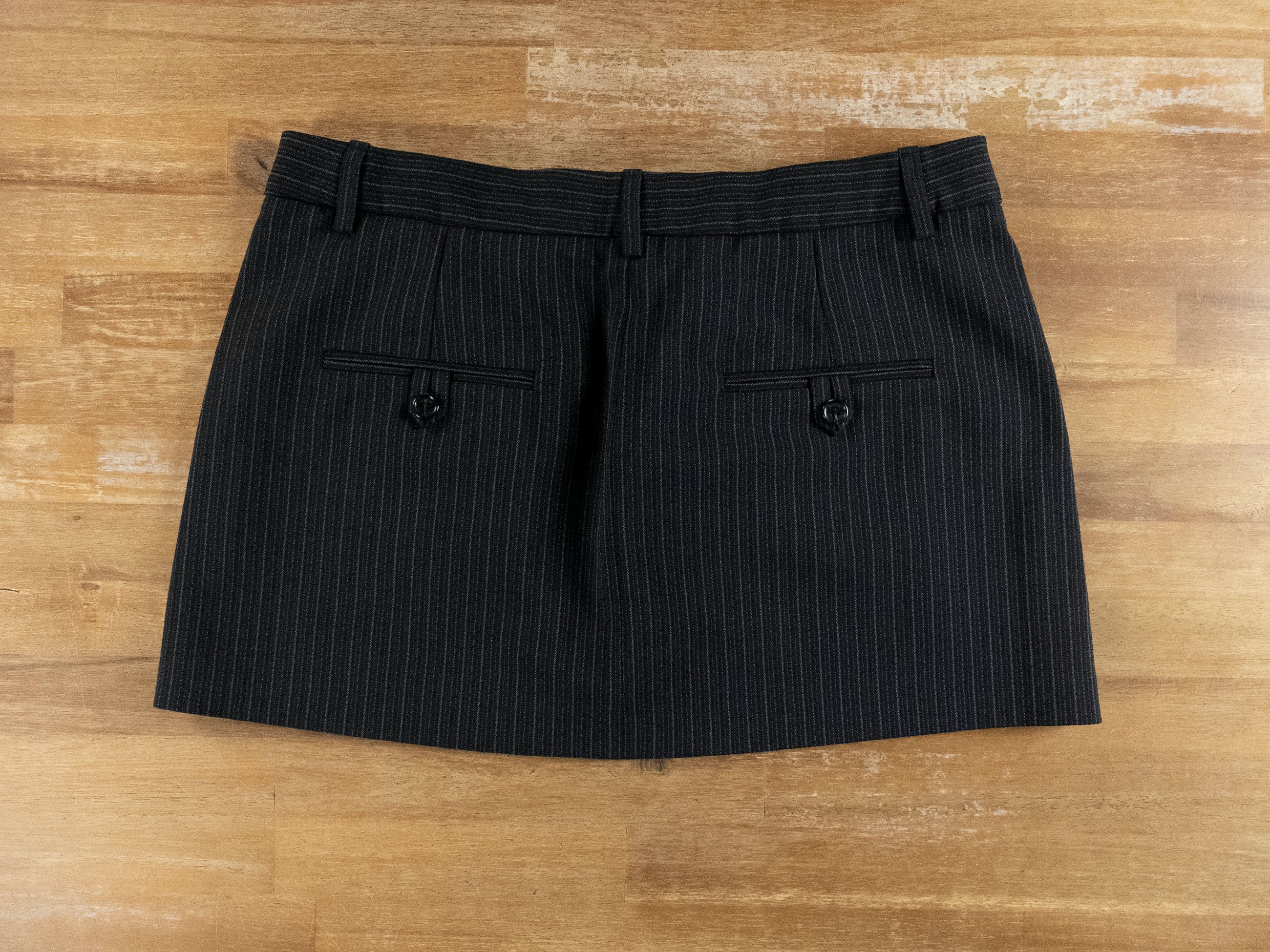 Acne Studios ACNE STUDIOS black striped wool mini skirt Size 6 US / 38 Size 28" / US 6 / IT 42 - 9 Thumbnail