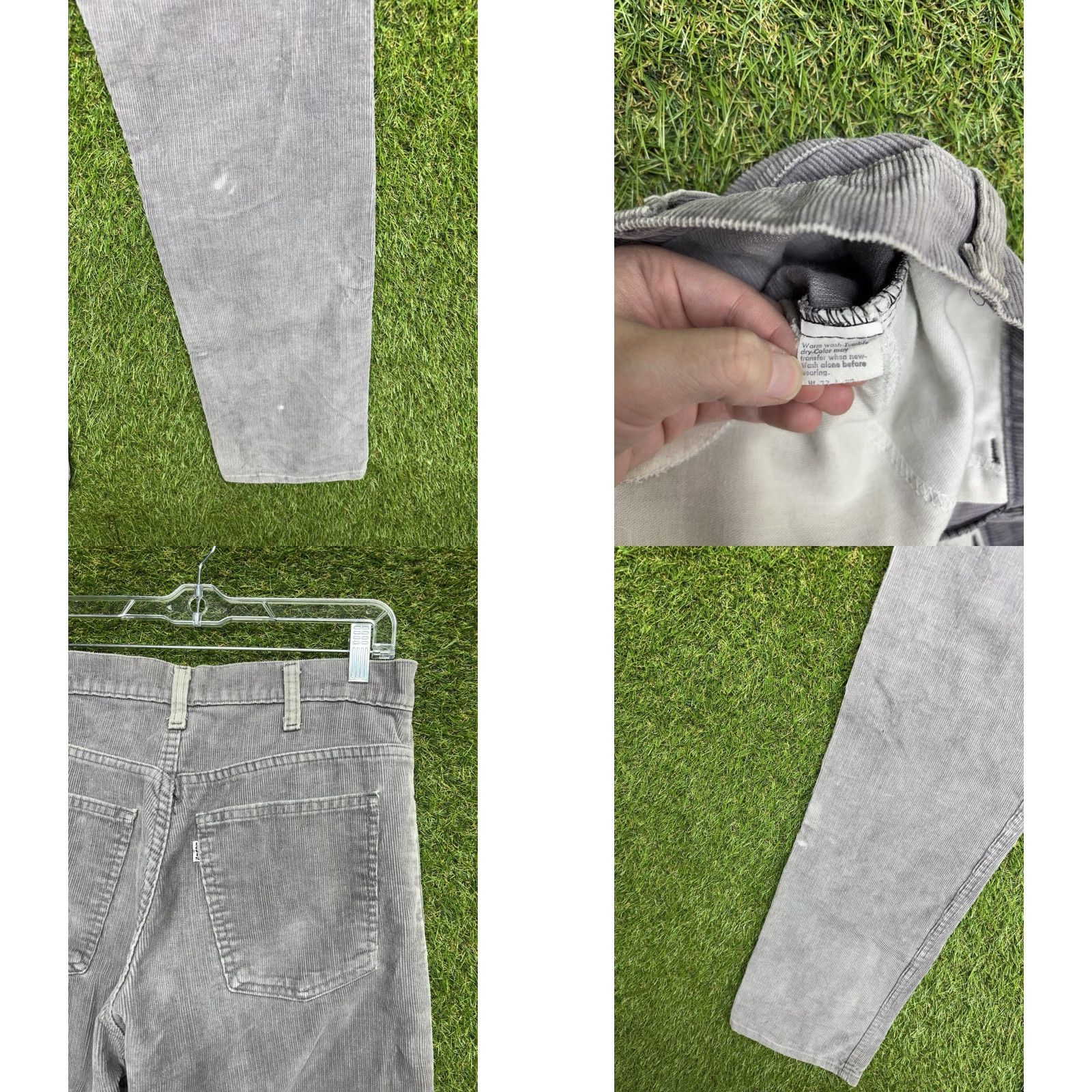 Levi's VINTAGE Levi's 519 Jeans 32x32 Gray Corduroy Pants 519 White Tab USA Made 80s Mens Jeans Size US 32 / EU 48 - 9 Thumbnail
