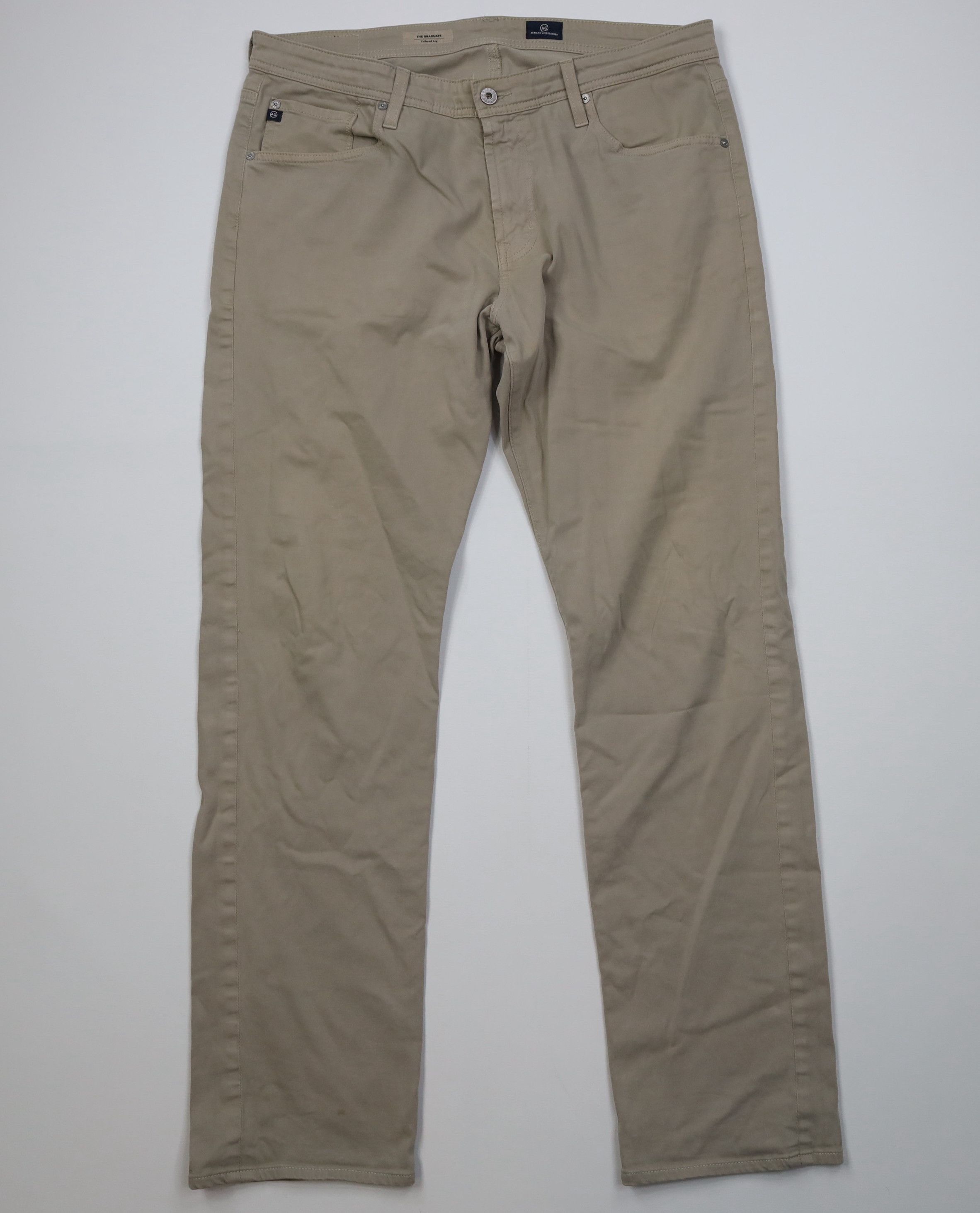 Vintage Adriano Goldschmied The Graduate Tapered Leg Pants Beige Size US 36 / EU 52 - 1 Thumbnail