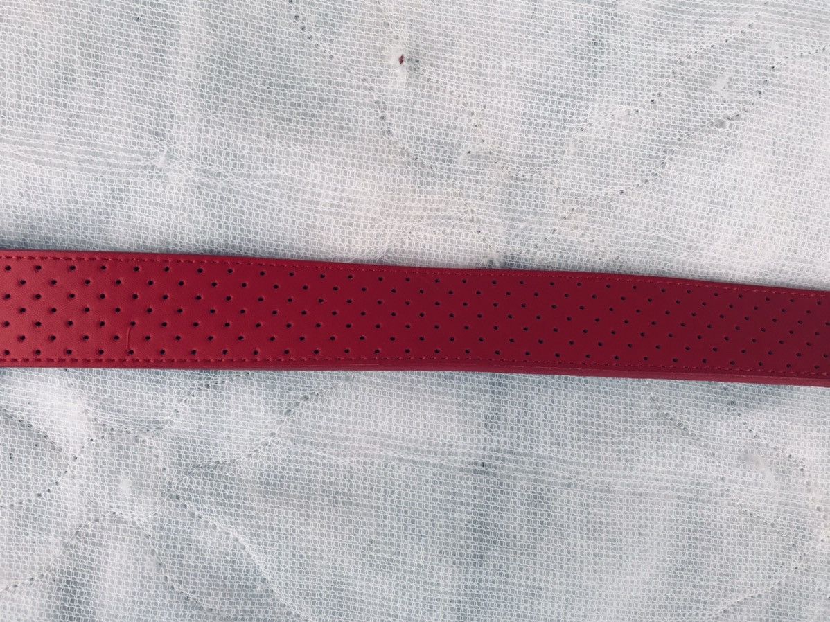 Nike Vintage Y2K Nike Swoosh Belt Buckle & Bill Adler Red Leather Size 46 - 6 Thumbnail