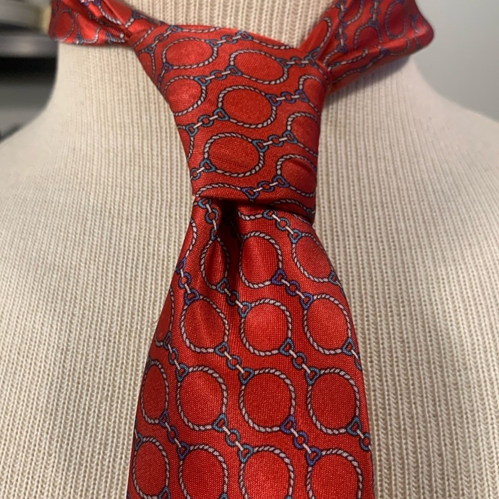Vintage 70’s-80’s horsebit equestrian polo motifs tie,designer style Size ONE SIZE - 1 Thumbnail