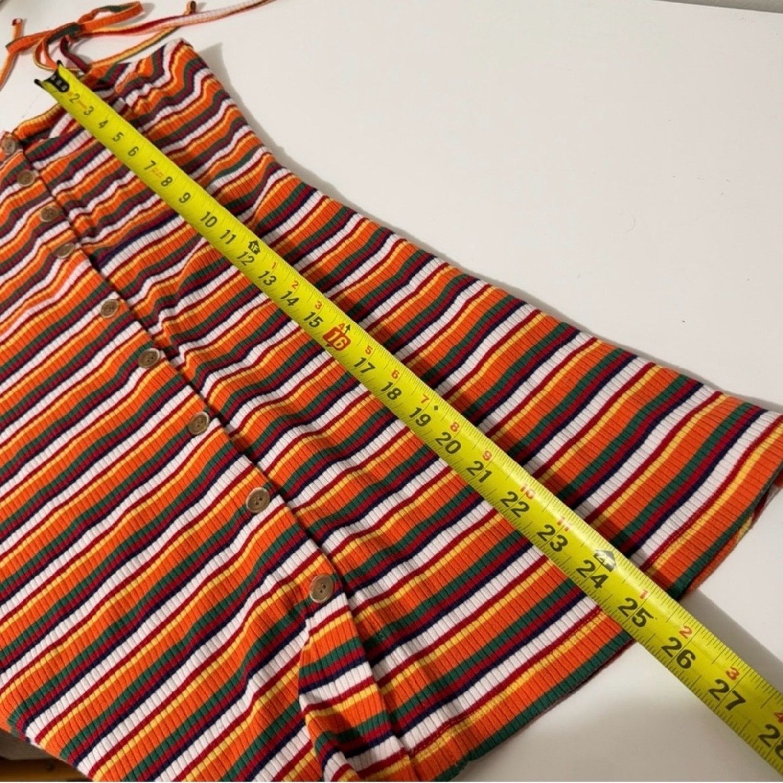 Topshop Topshop Ribbed Orange Black Sheath Mini Dress Size XS / US 0-2 / IT 36-38 - 5 Thumbnail