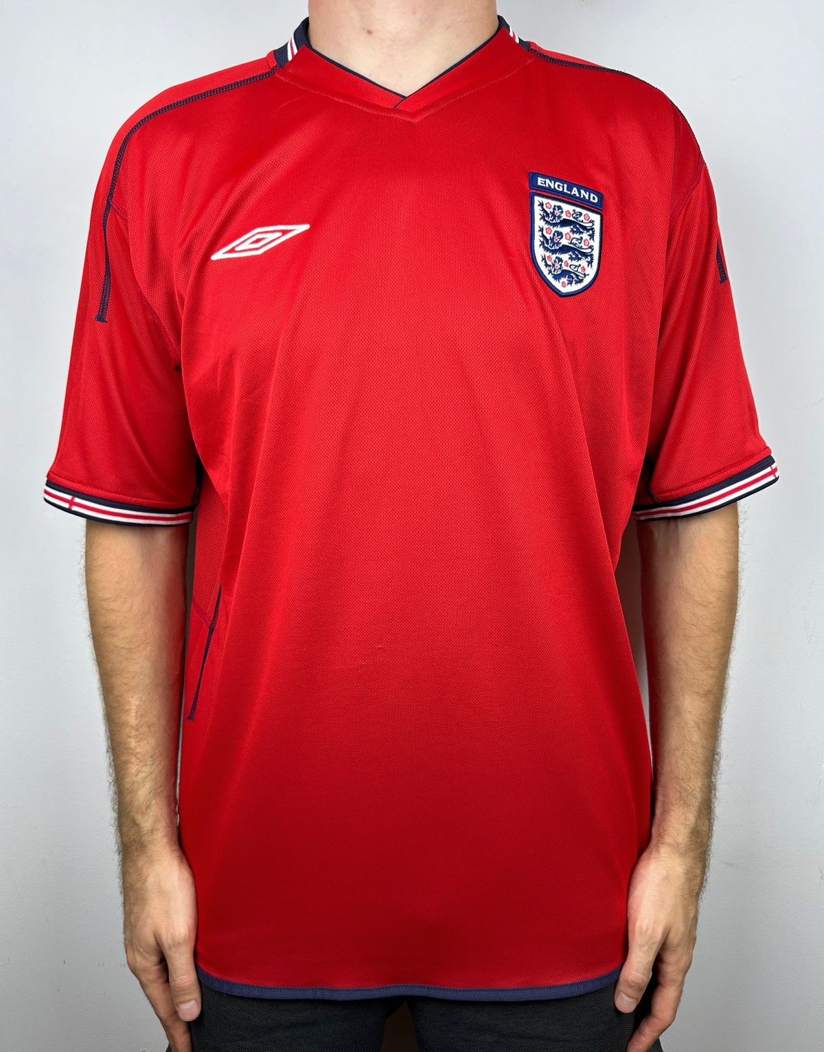 Umbro England 2002 Away Reversible Soccer Jersey Football Shirt Size US XL / EU 56 / 4 - 2 Thumbnail