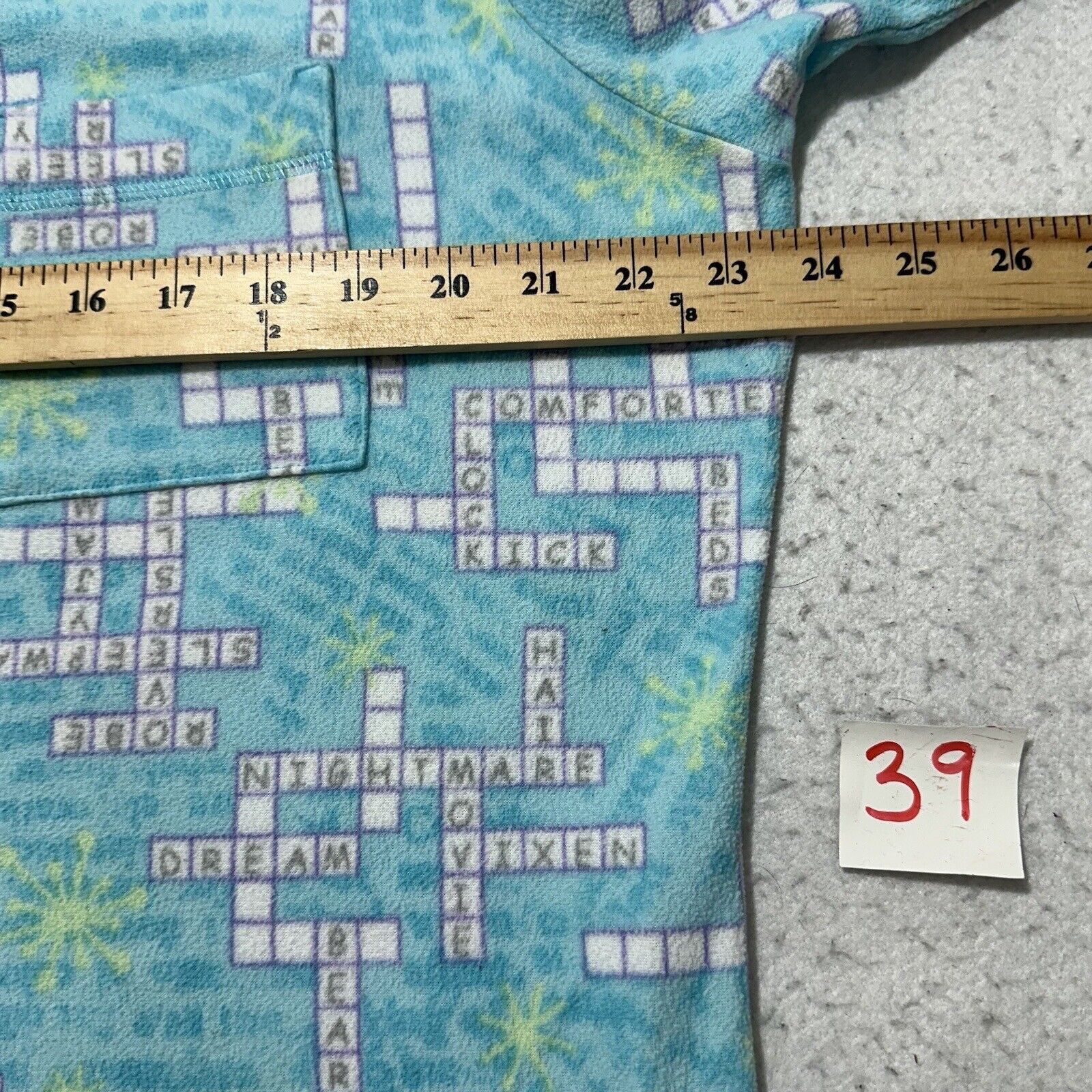 Other Adonna XL Button Down Fleece Shirt Crossword Puzzle Top Blue Size XL / US 12-14 / IT 48-50 - 7 Thumbnail