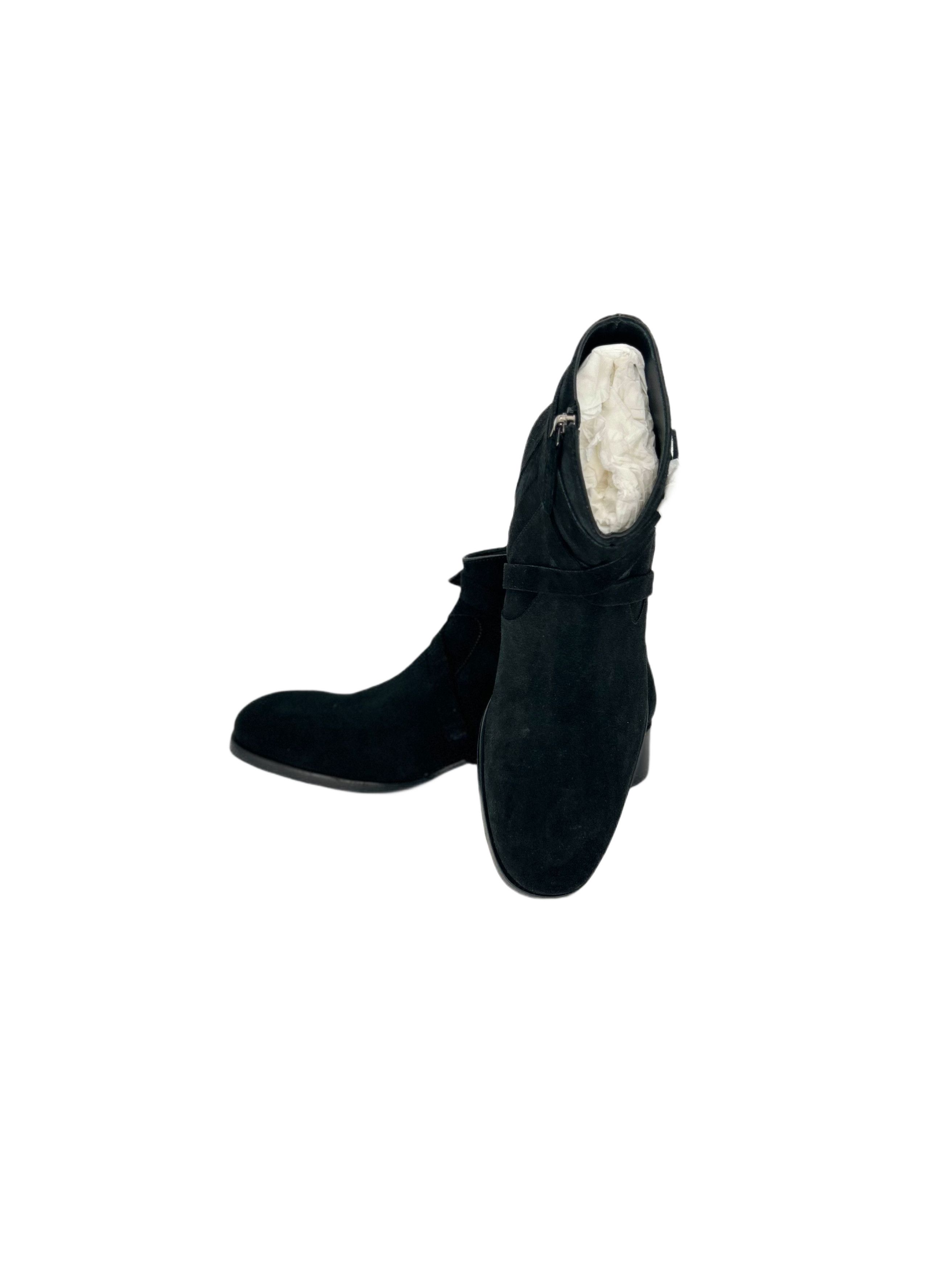 Mr. Hare Black Sonny Suede Leather Zip & Strap Boots Size US 12 / EU 45 - 5 Thumbnail