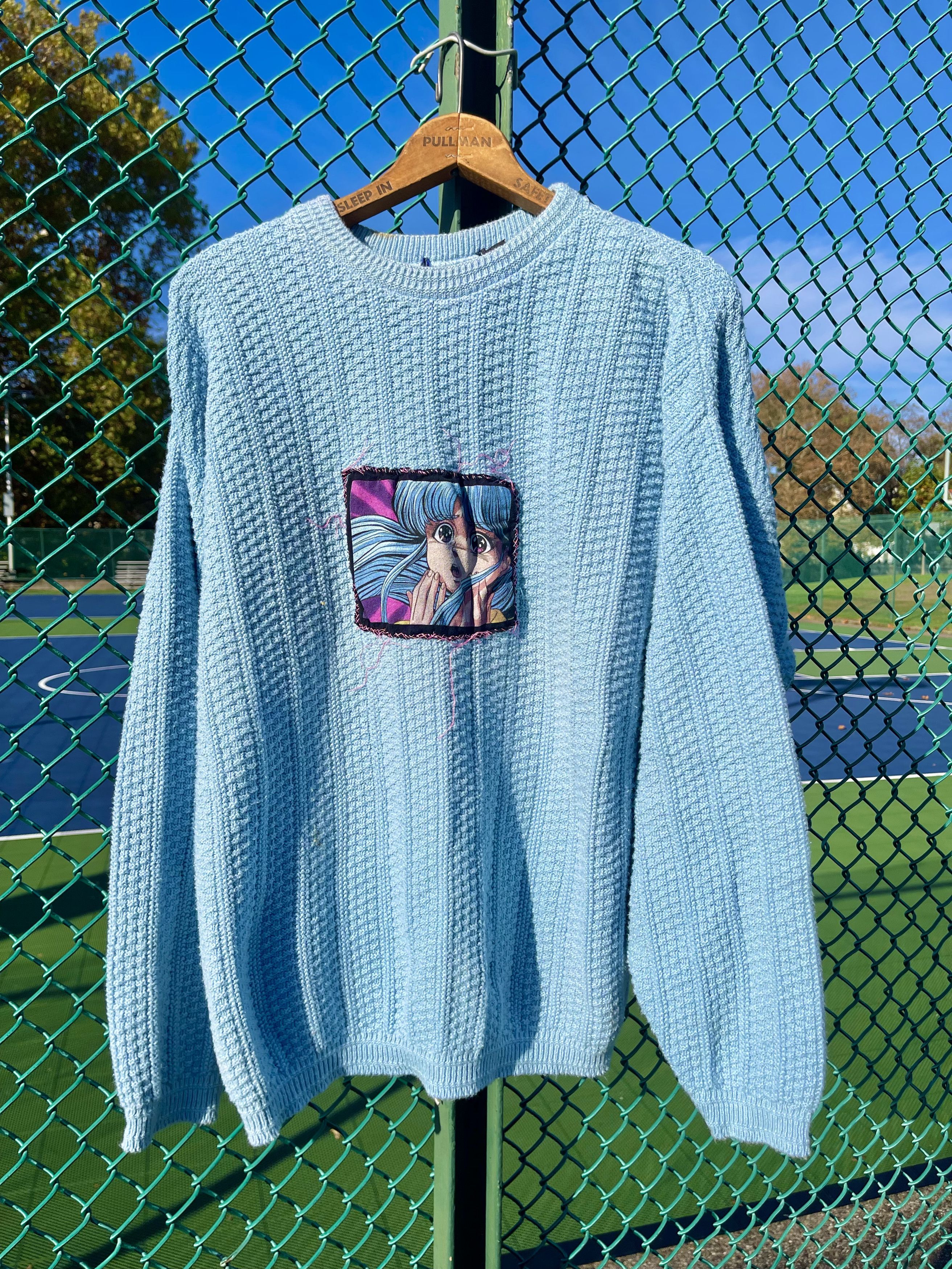 Anime × Japanese Brand Vintage Anime Sweater | Cut & Sew Custom Size US L / EU 52-54 / 3 - 1 Thumbnail