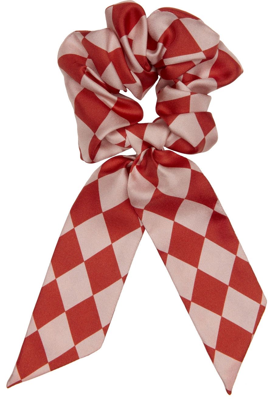 Casablanca o1mle0325 Size: OS / Silk Scrunchie With Tail in Red & Pink Size ONE SIZE - 2 Thumbnail