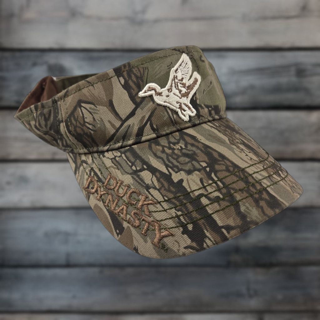 Vintage A&E Duck Dynasty Hat Cap Mens Visor One Size A&E Camo Sun Protection Hunting Mens Ventilated Visor Green Hat Size ONE SIZE - 1 Thumbnail