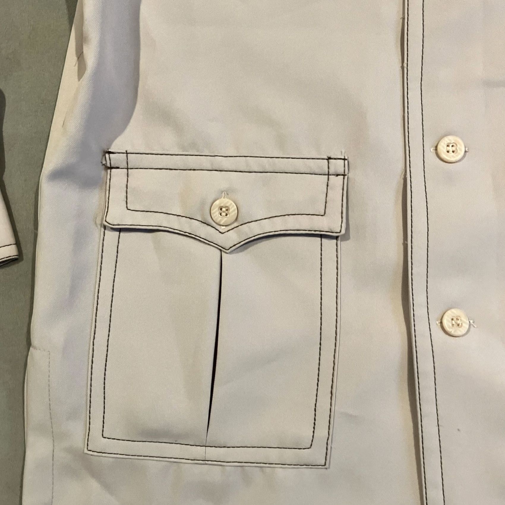Vintage VINTAGE Envoy Military / Safari Khaki Polyester Jacket Men's Large Button-Up Collared 70s Western Cowboy Retro Size US L / EU 52-54 / 3 - 4 Thumbnail