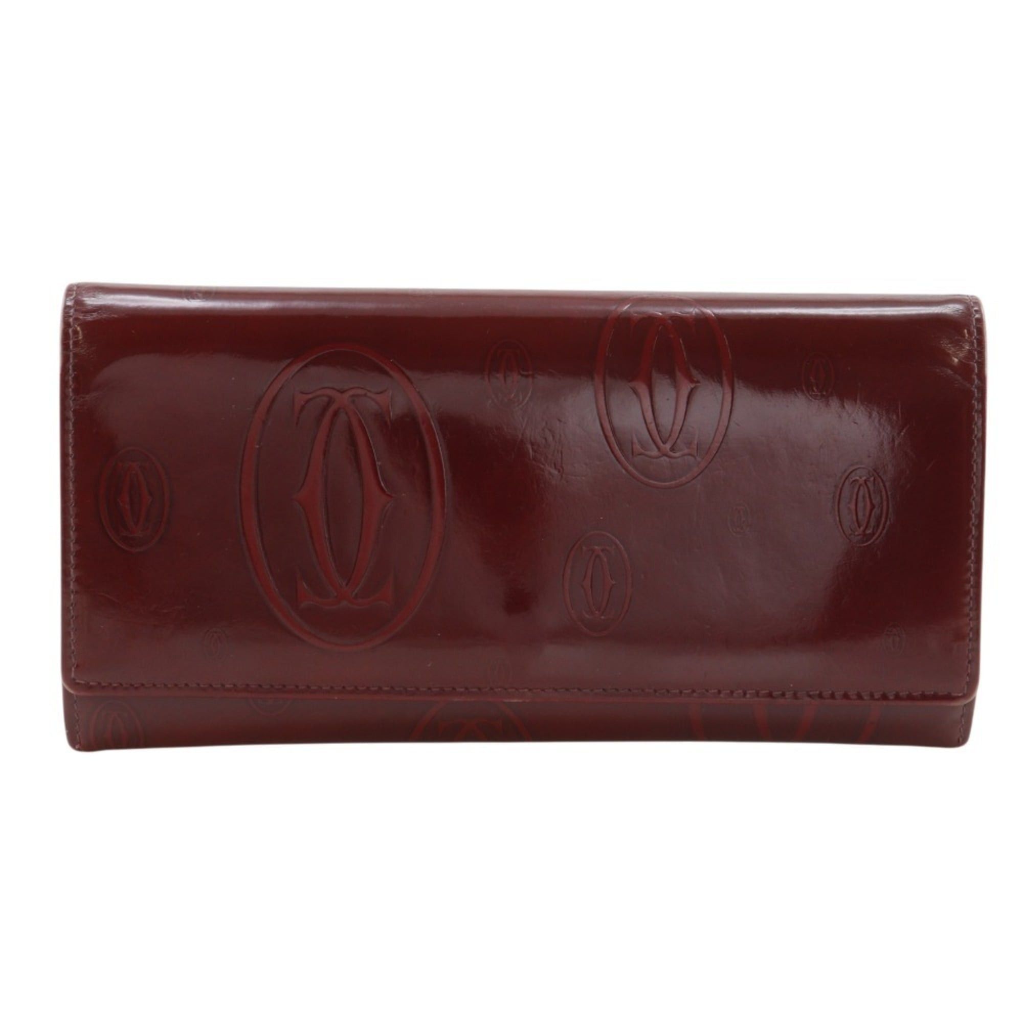 Cartier Cartier Happy Birthday Long Wallet CRL3000722 Patent Leather Bordeaux Snap Button Women's Size ONE SIZE - 1 Thumbnail