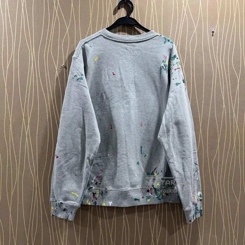 Dior Dior Gray Cotton Men's Sweatshirt with Paint Splashes . Size US L / EU 52-54 / 3 - 2 Thumbnail