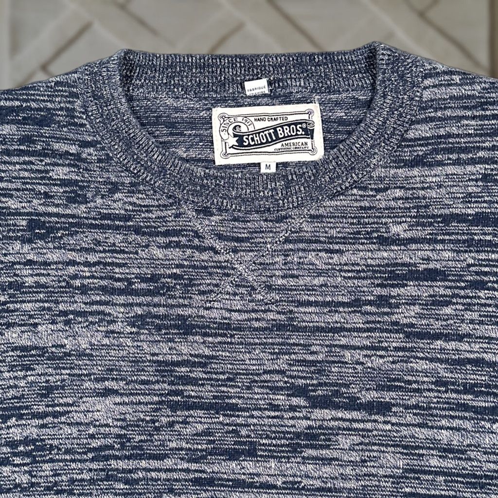 Schott Schott NYC Pullover Sweater Mens Medium Blue Gray Knit Lightweight Long Sleeve Crew Neck Classic Size US M / EU 48-50 / 2 - 1 Thumbnail