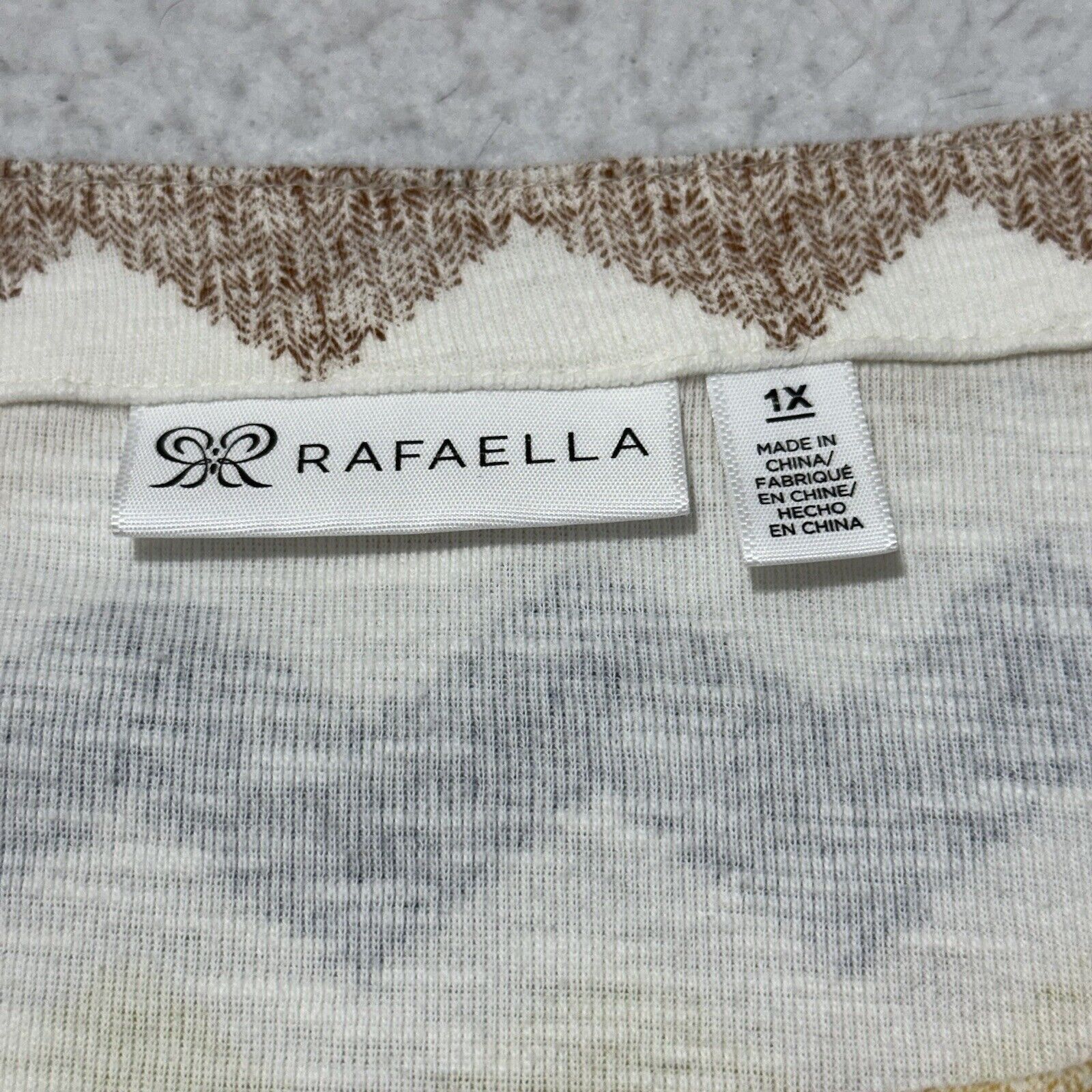Other Rafaella 1X Chevron Striped Lightweight Sweater Knit Top Size XL / US 12-14 / IT 48-50 - 3 Thumbnail