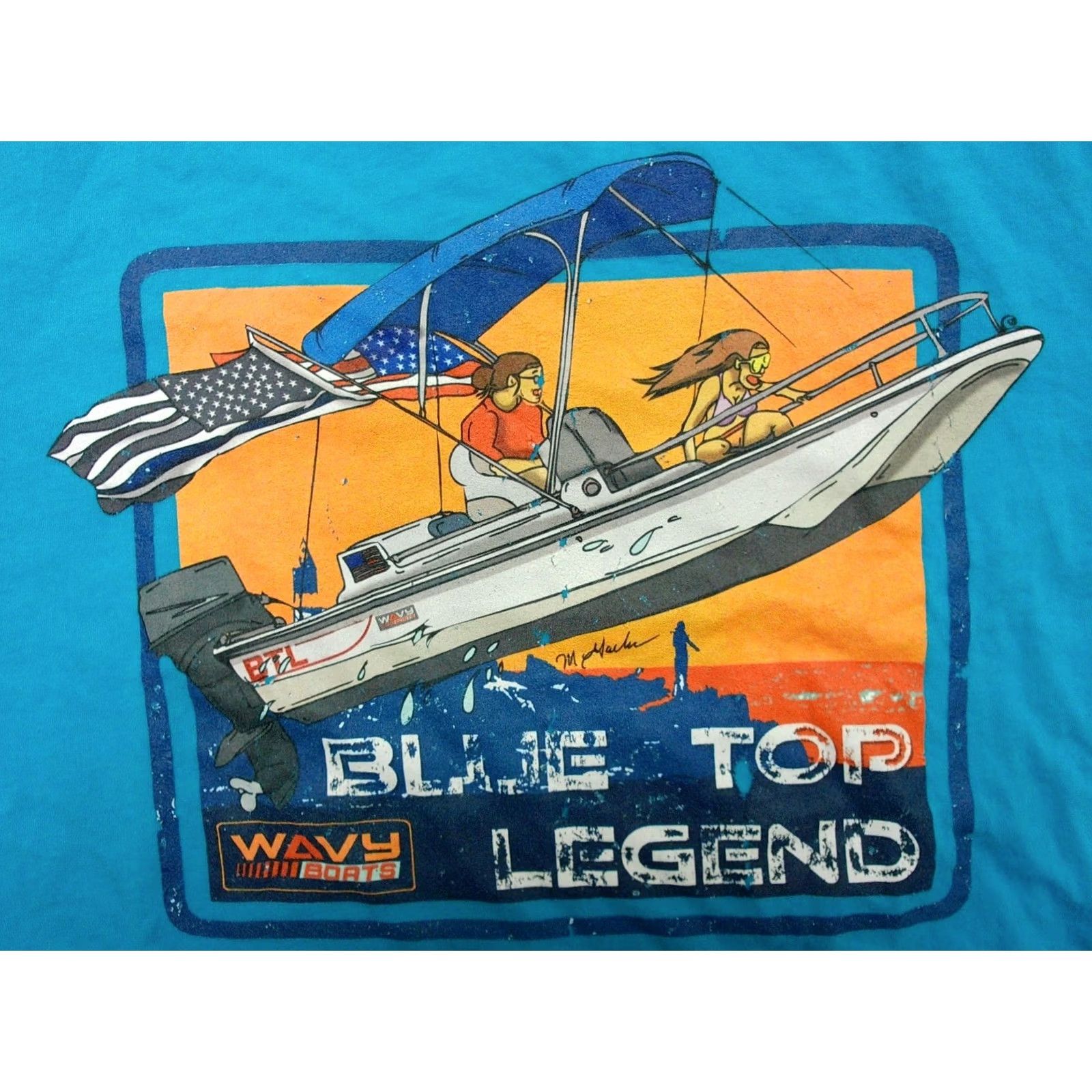 Vintage BLUE TOP LEGEND t Shirt XL Women's Bella + Canvas Navy Boats Nautical Beach YACHTING 80s 90s Size XL / US 12-14 / IT 48-50 - 2 Thumbnail