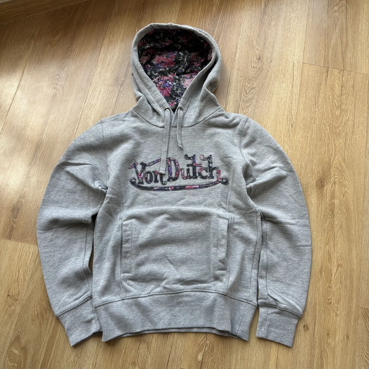 Von Dutch Vintage Von Dutch Embroidered Logo Floral Print Hoodie Y2K Size M / US 6-8 / IT 42-44 - 4 Thumbnail