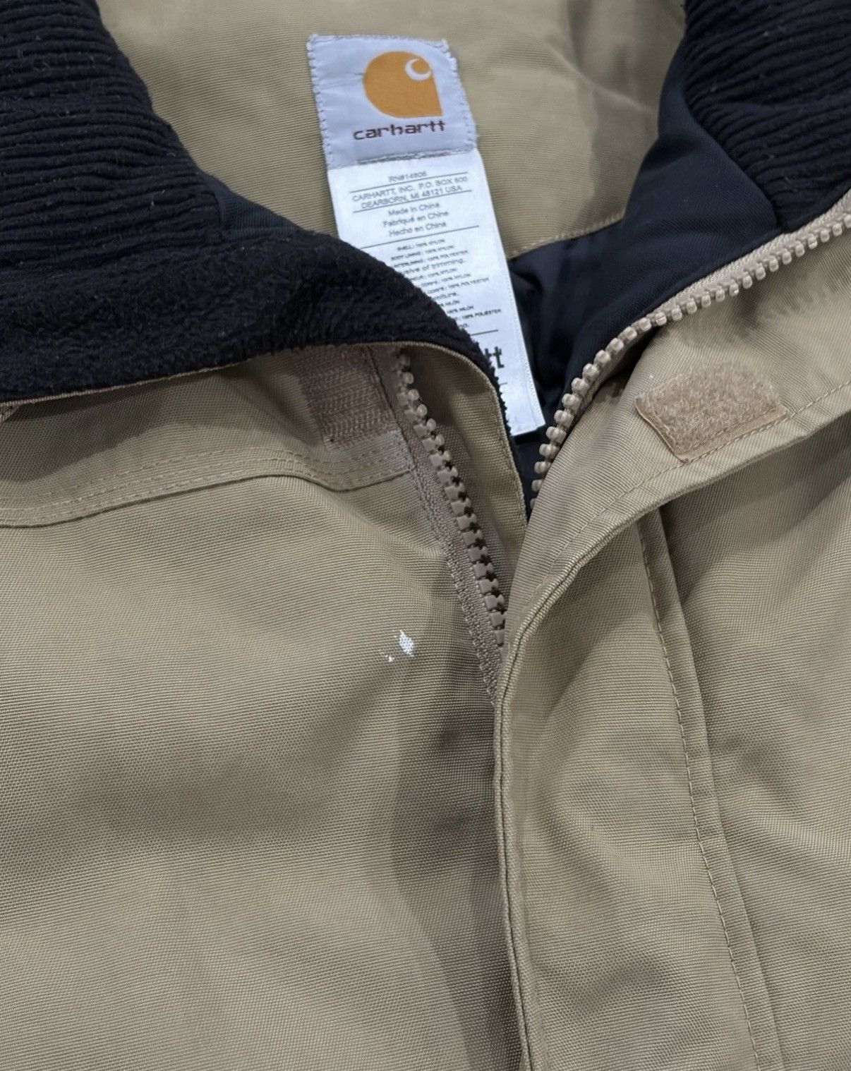 Carhartt Carhartt Quilted Vest XL Khaki Ribbed Collar Full Zip Size US XL / EU 56 / 4 - 9 Thumbnail