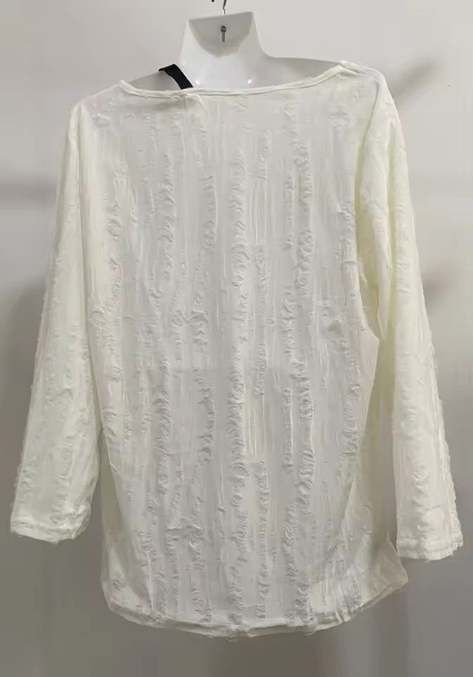 Japanese Brand Grunge Distressed Off-Shoulder Graphic Longsleeve Size S / US 4 / IT 40 - 4 Thumbnail