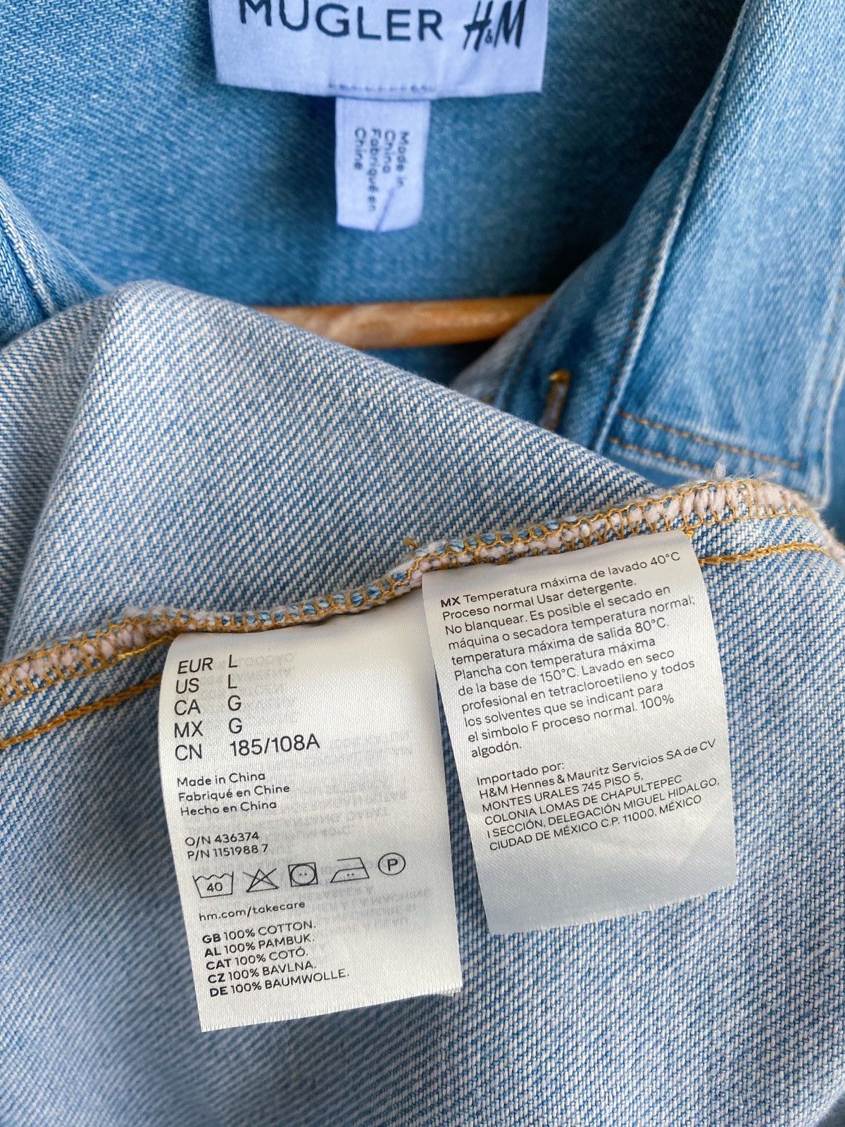 H&M × Mugler × Thierry Mugler Mugler x H&M Light Denim Shirt Size L Size US L / EU 52-54 / 3 - 7 Thumbnail
