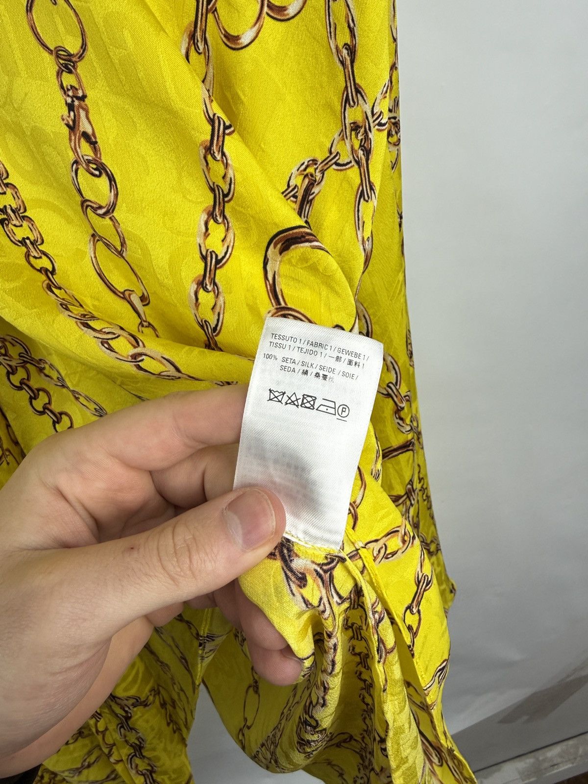 Balenciaga 🇮🇹 SS19 Balenciaga Chain Print Silk Blouse Baroque Style Size ONE SIZE - 19 Thumbnail