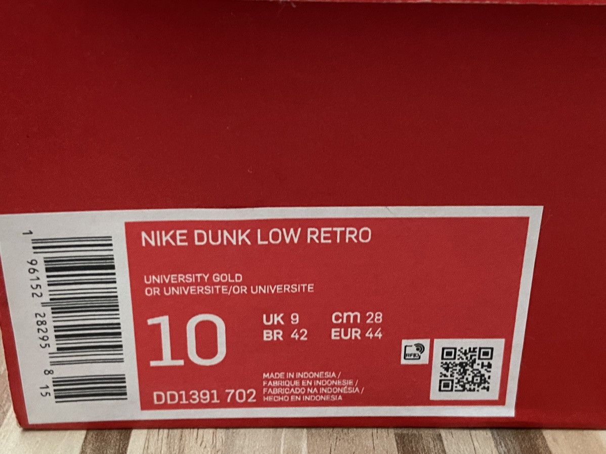 Nike Nike Dunk Low Retro University Gold Size US 10 / EU 43 - 9 Thumbnail