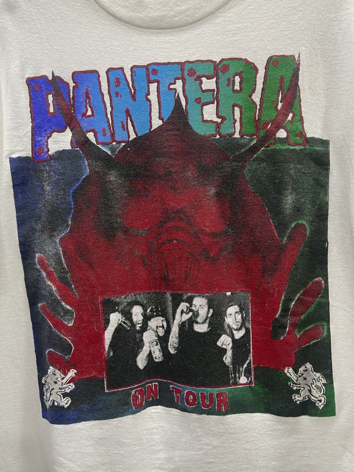 Band Tees × Vintage Vintage 1995s PANTERA ON TOUR America Metal Band T-SHIRT Size US L / EU 52-54 / 3 - 4 Thumbnail