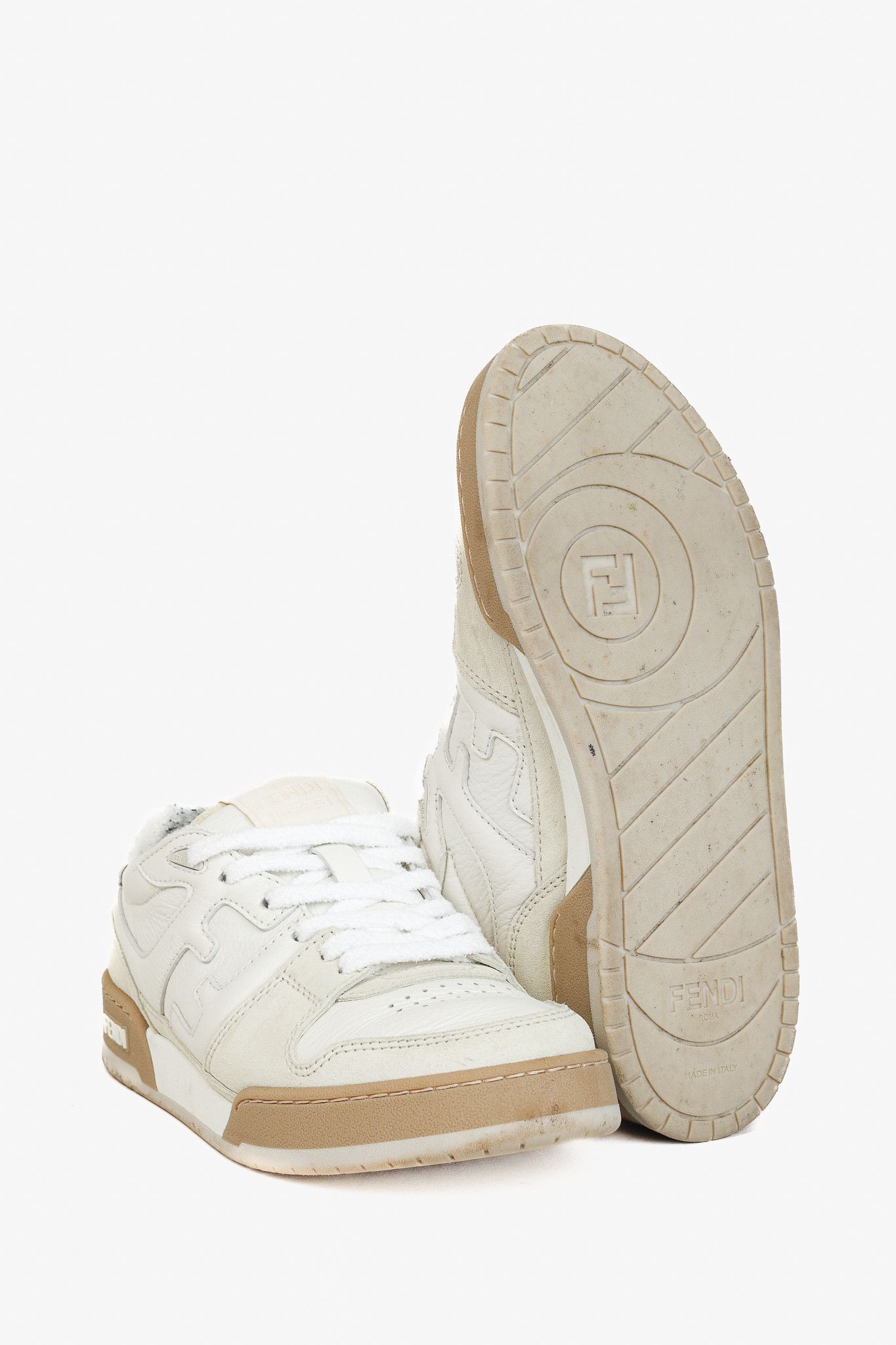 Fendi Fendi Match FF Logo Low-Top Sneaker in Suede and Leather Size US 8 / IT 38 - 4 Thumbnail
