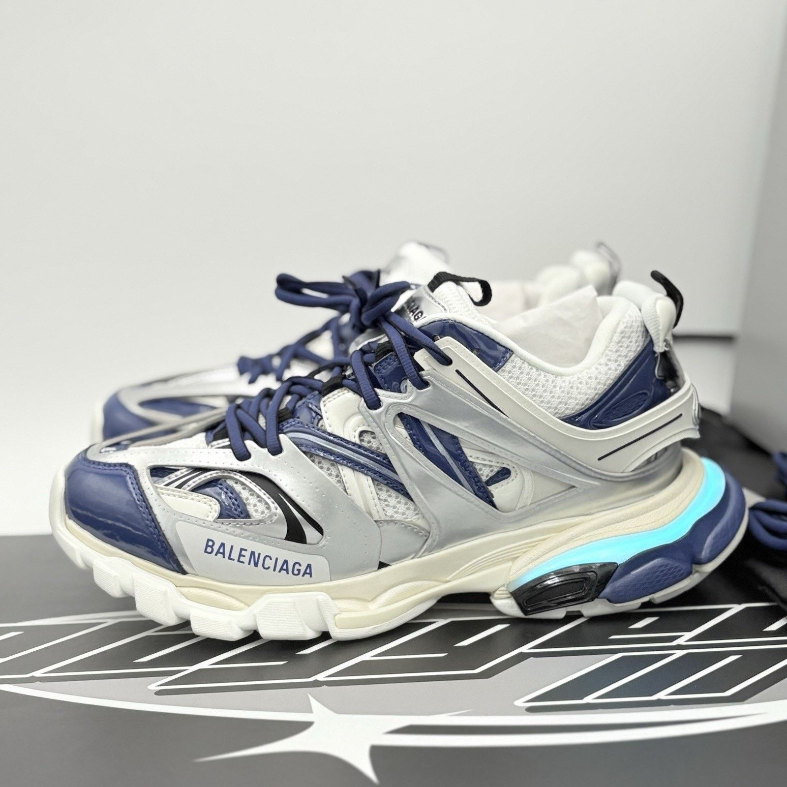 Balenciaga Track LED Sneaker ' Silver Navy ' BRAND NEW!