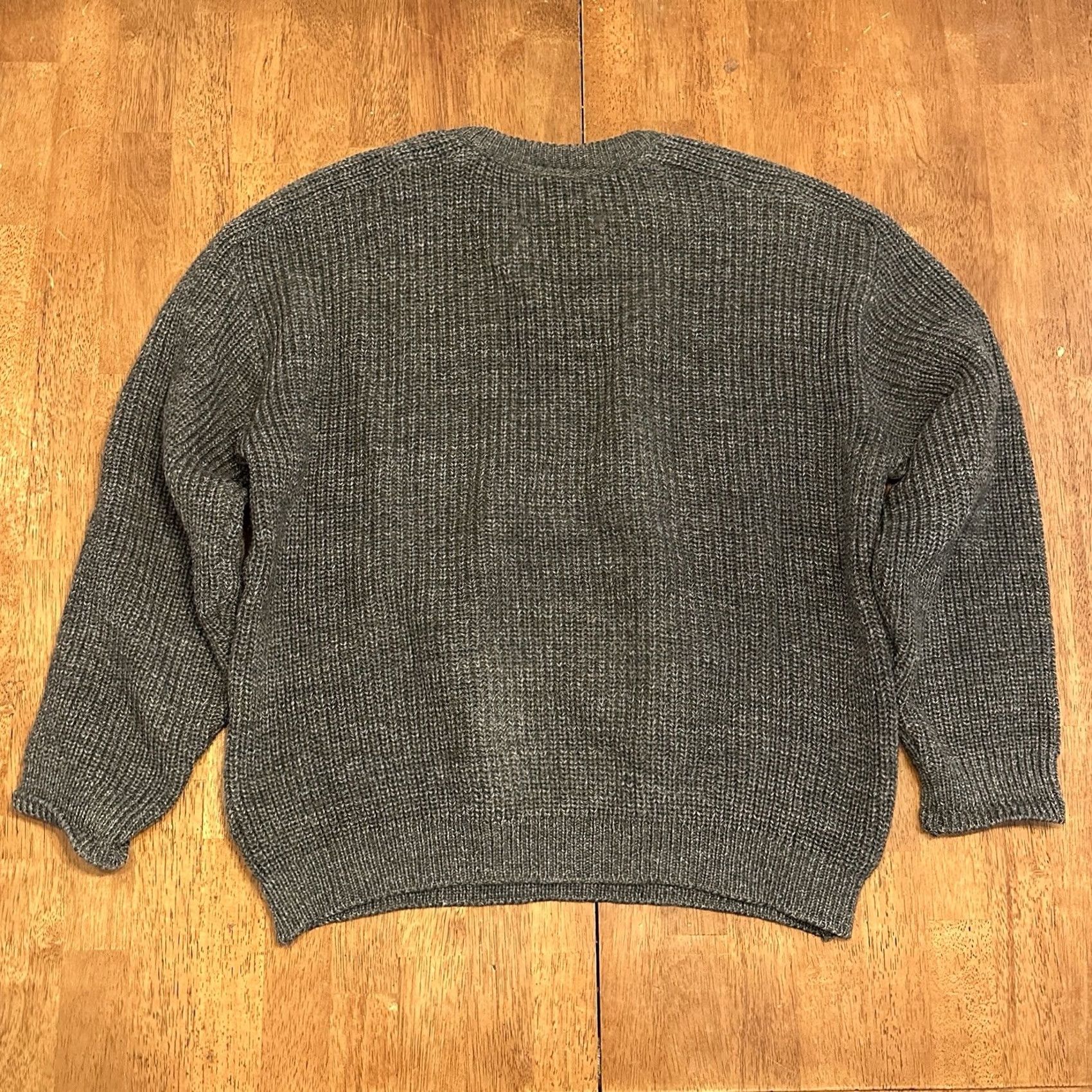 Vintage Brigade Quartermasters Men's Wool Sweater Green Boxy Large Pullover Crew Neck Long Sleeve Winter Classic Knit Breathing Size US L / EU 52-54 / 3 - 2 Thumbnail