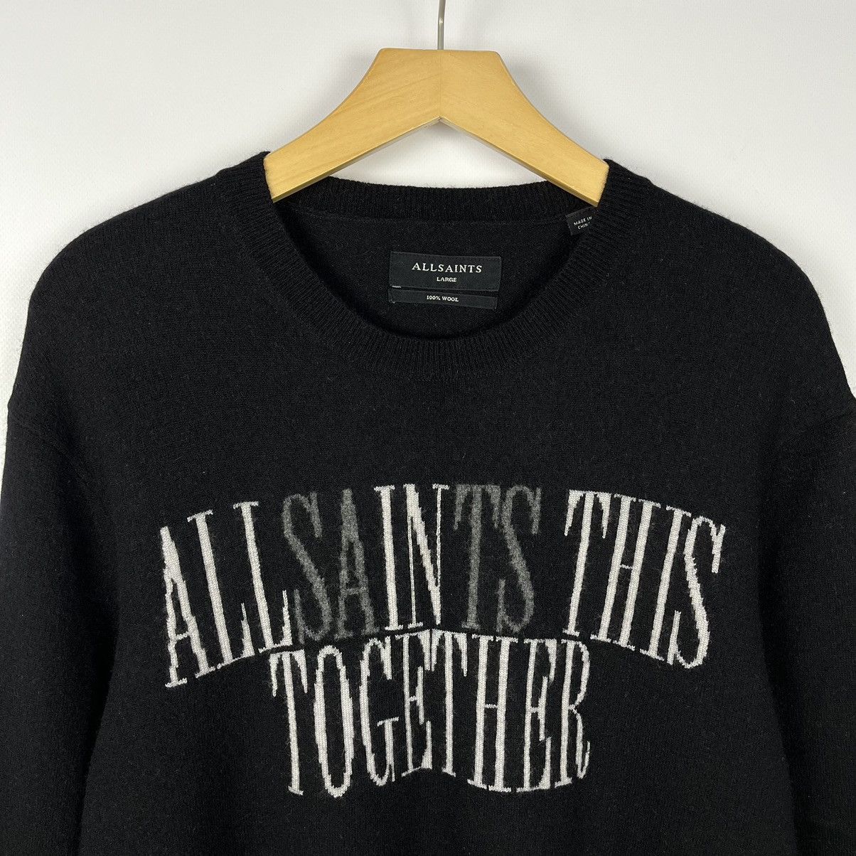 Allsaints Designer Allsaints together wool big logo sweater Size US L / EU 52-54 / 3 - 3 Thumbnail