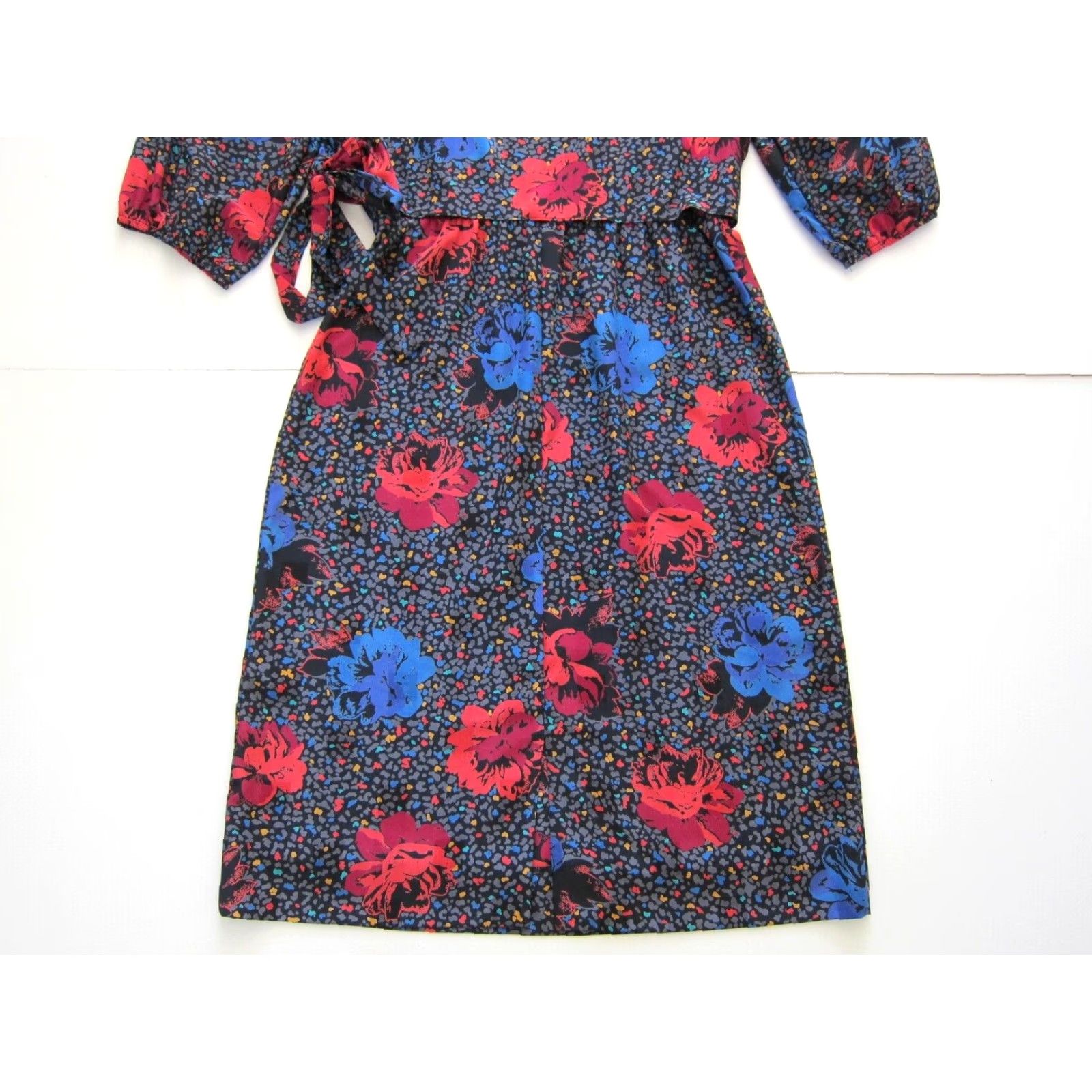 Vintage VINTAGE Lady Carol New York Floral 3/4 Sleeve Sheath Dress Size 12 Gray Red Blue White Size XL / US 12-14 / IT 48-50 - 7 Thumbnail