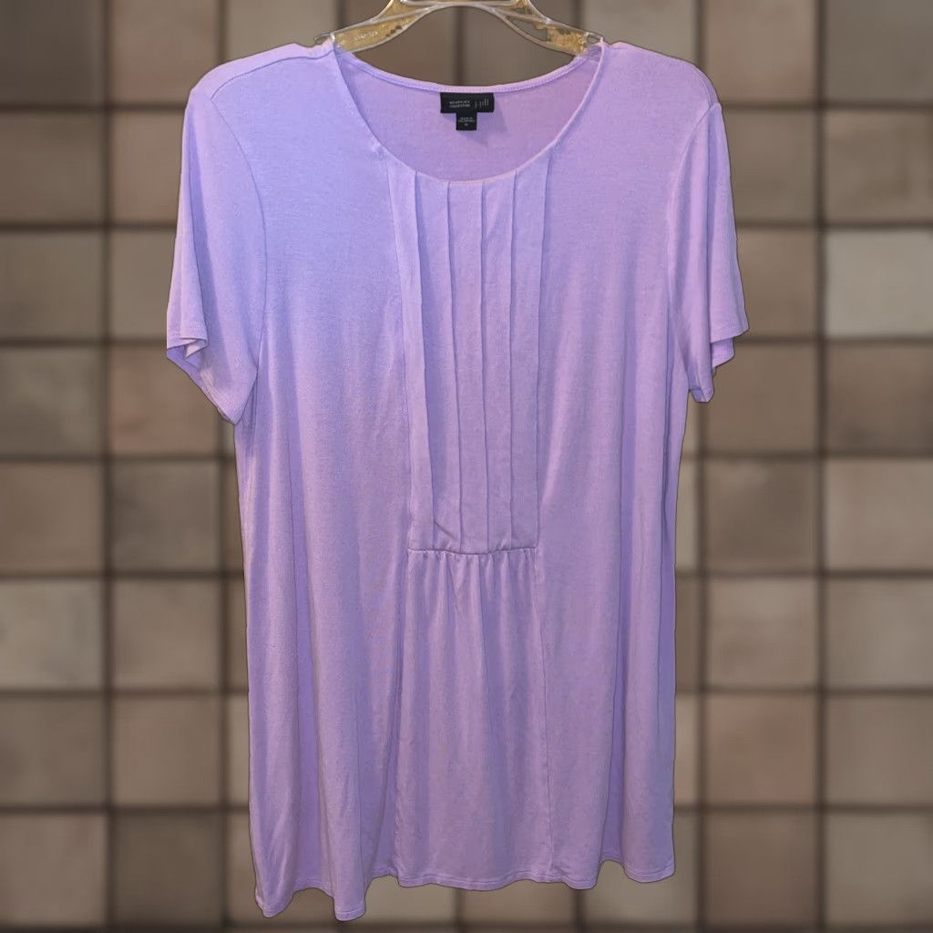 J. Jill J. Jill Womens Blouse Medium Lavender Rayon Lycra Relaxed Fit Casual All Seasons Shirt Size M / US 6-8 / IT 42-44 - 1 Thumbnail