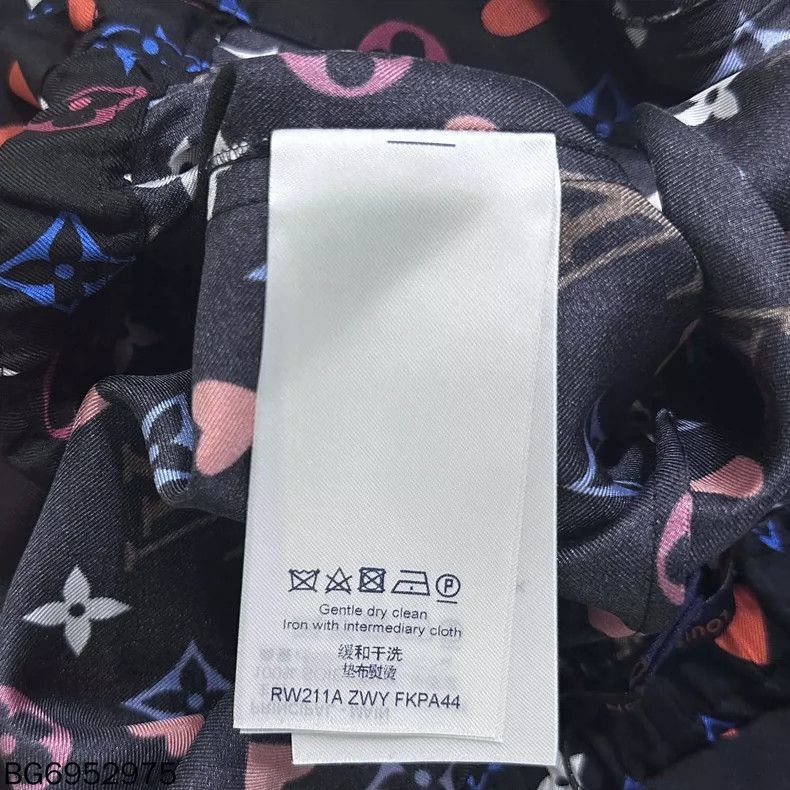 Louis Vuitton Louis Vuitton Logo Print Silk Wide-Leg Pants- Size 39" - 6 Thumbnail