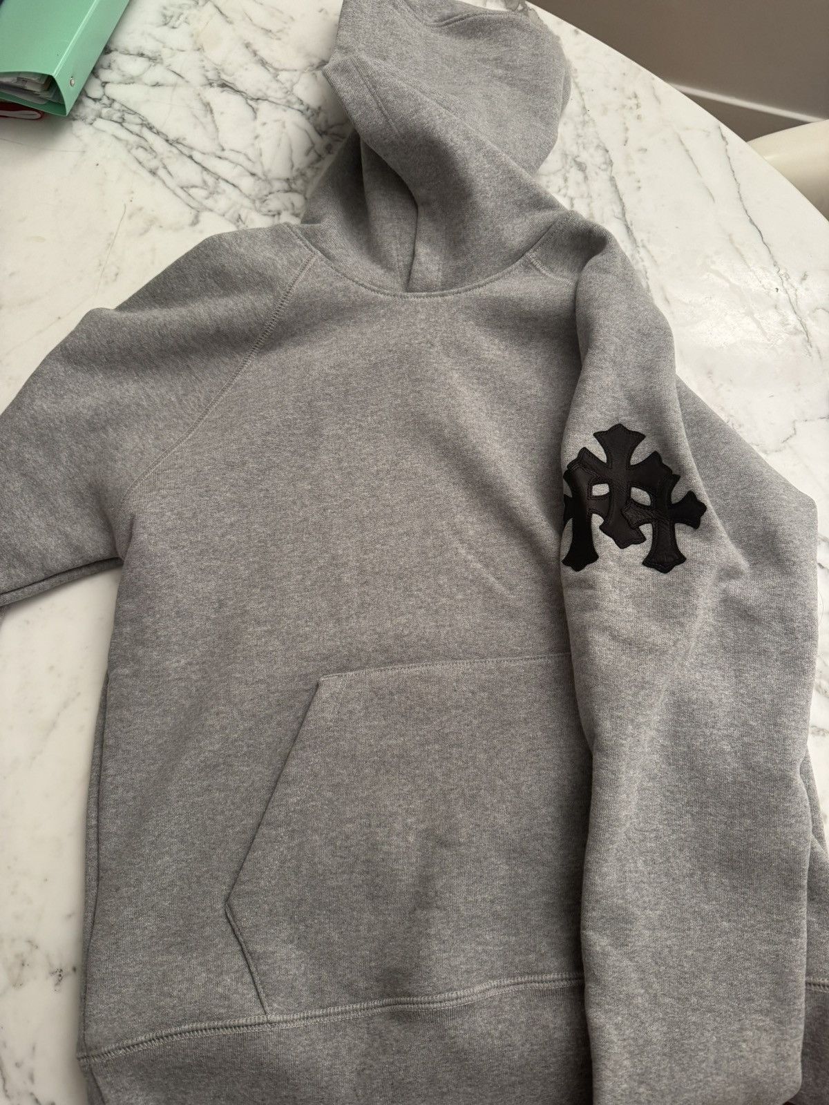 Chrome Hearts Chrome Hearts Paper Jam Cross Hoodie 'Heather Grey' Size US S / EU 44-46 / 1 - 3 Thumbnail