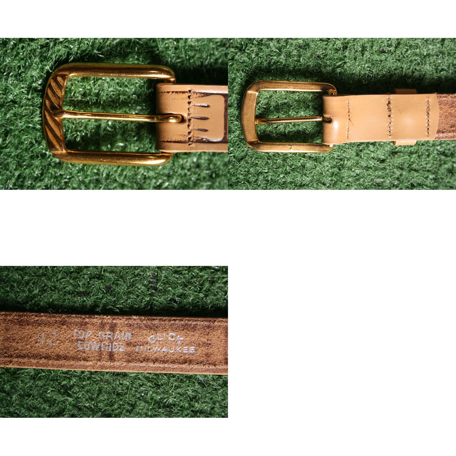 Vintage VINTAGE GLICK Belt Skinny Leather Tan Sz. 38 (Shortened) Women Size ONE SIZE - 8 Thumbnail