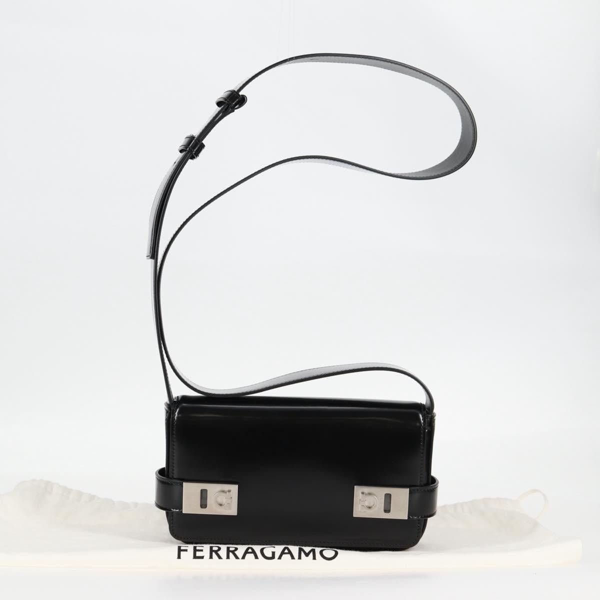 Salvatore Ferragamo Salvatore Ferragamo Patent Leather Gancini Black Size ONE SIZE - 1 Thumbnail