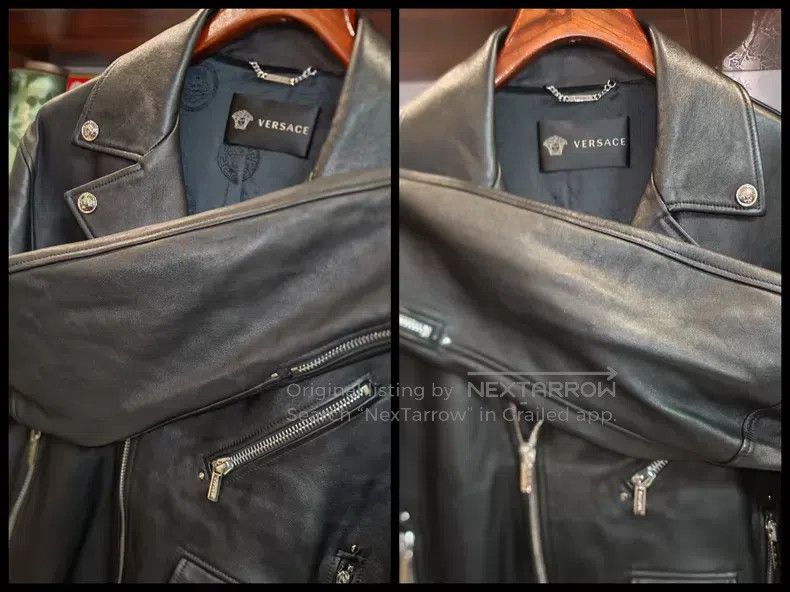 Versace Versace Heavy men's motorcycle leather jacket Size US XXL / EU 58 / 5 - 9 Thumbnail